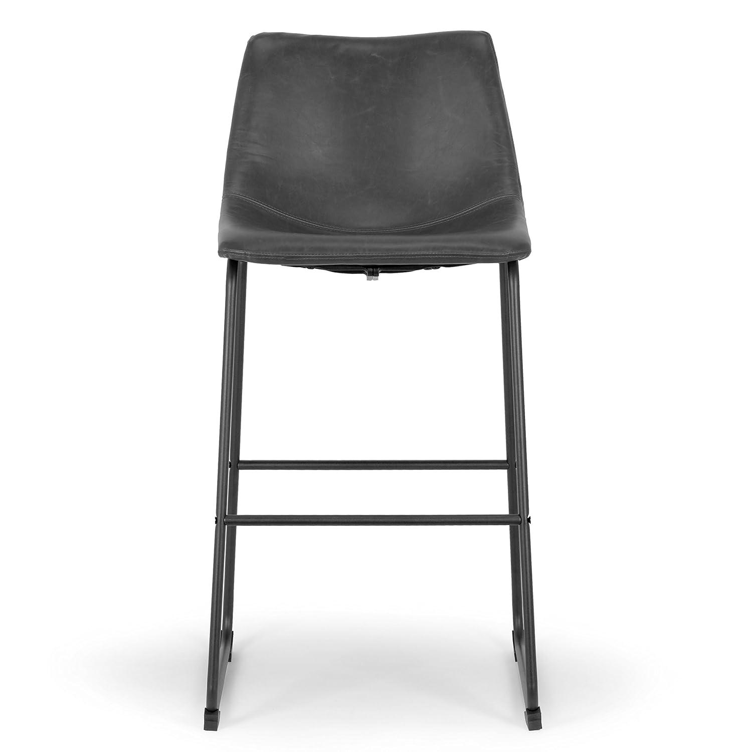Glamour Home Adan 28.5" Modern Faux Leather Bar Stools in Dark Brown (Set of 2)