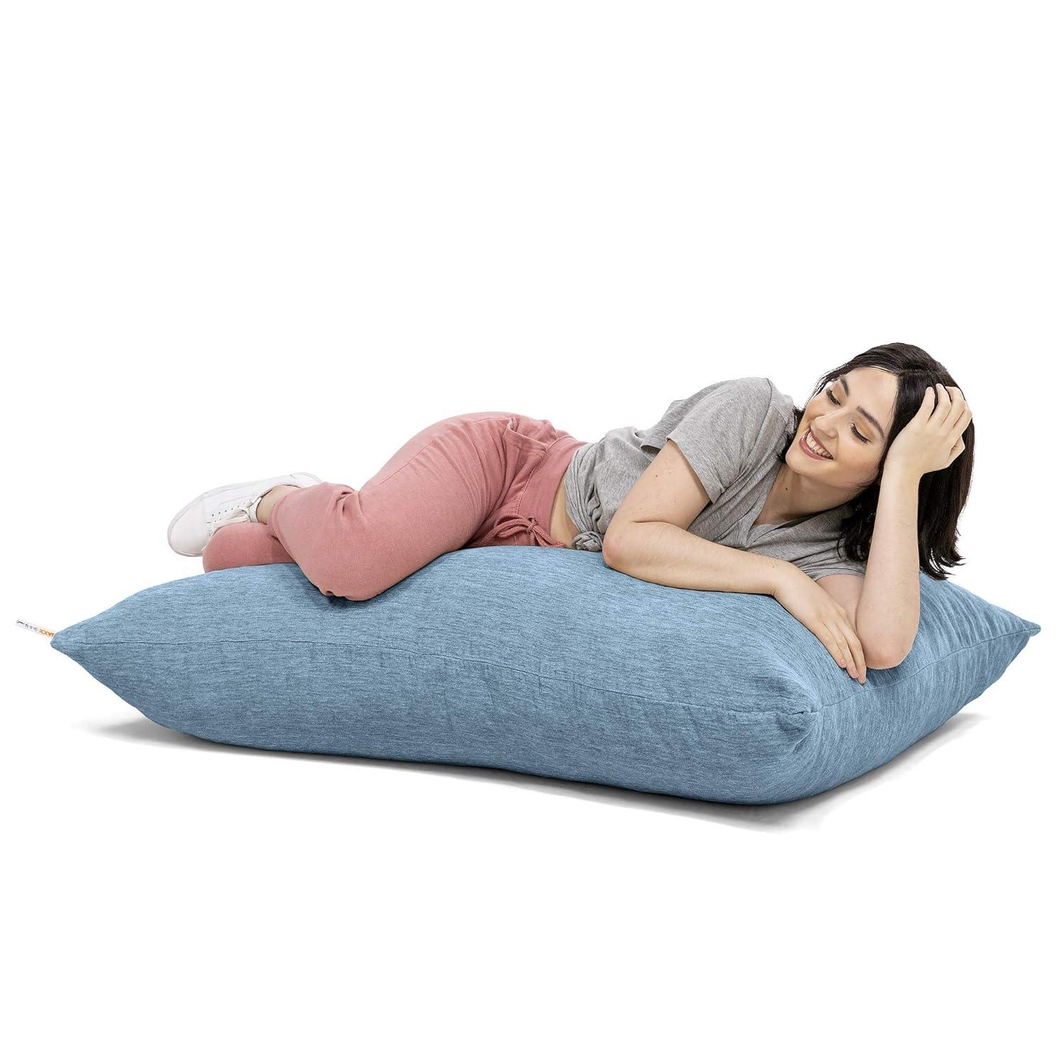 Jaxx Bean Bags Jaxx 3.5-foot Chenille Floor Pillow Bean Bag Lounger Teal