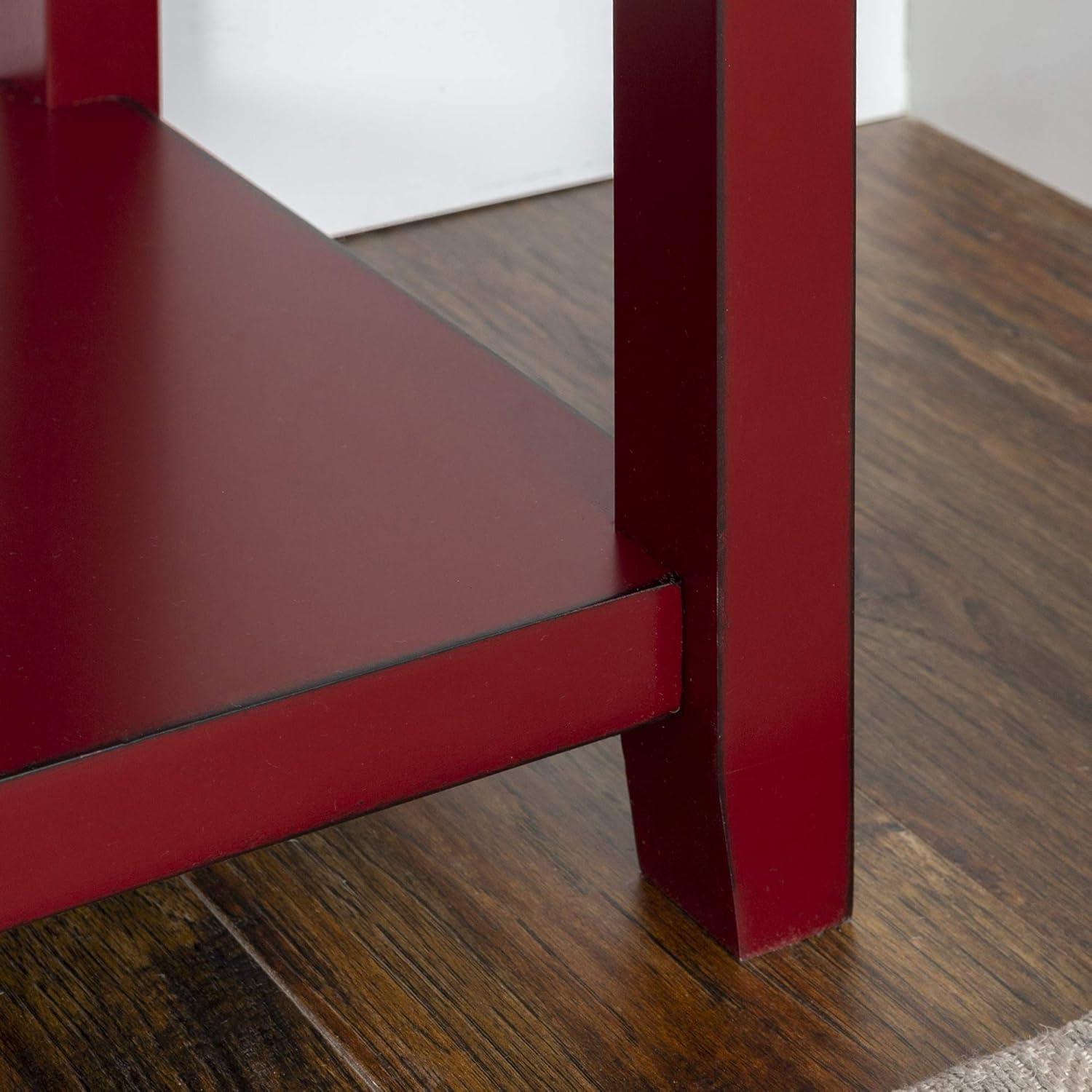 Walker Edison Highboy Transitional Wood TV Stand for TVs up to 55" - Antique Red