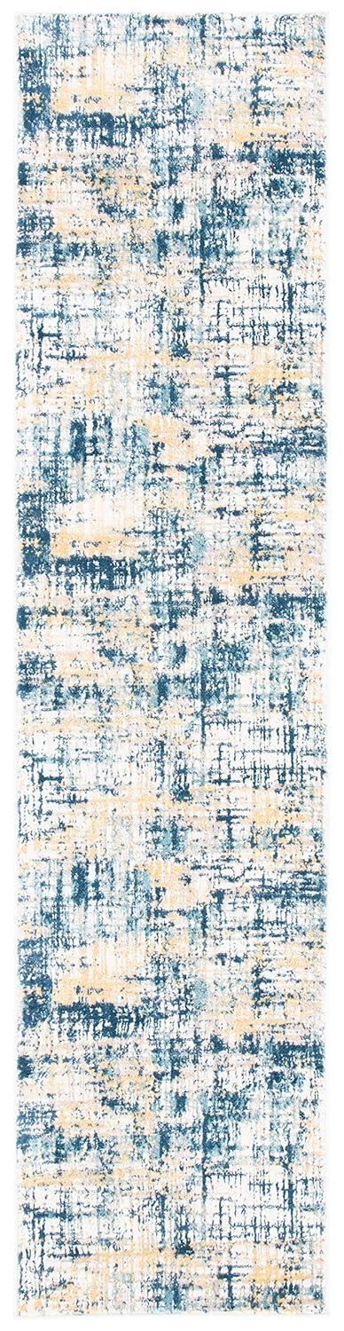SAFAVIEH Skyler Mandy Distressed Runner Rug, Navy/Gold, 2'2" x 9'