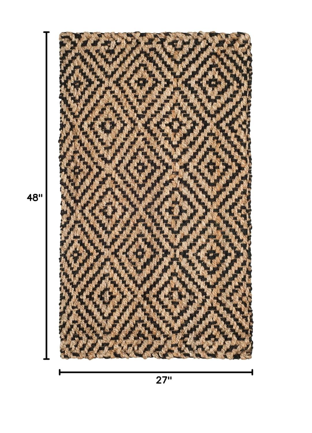 Natural Fiber NF181 Hand Woven Indoor Accent Rug - Natural/Black - 2'3"x4' - Safavieh.