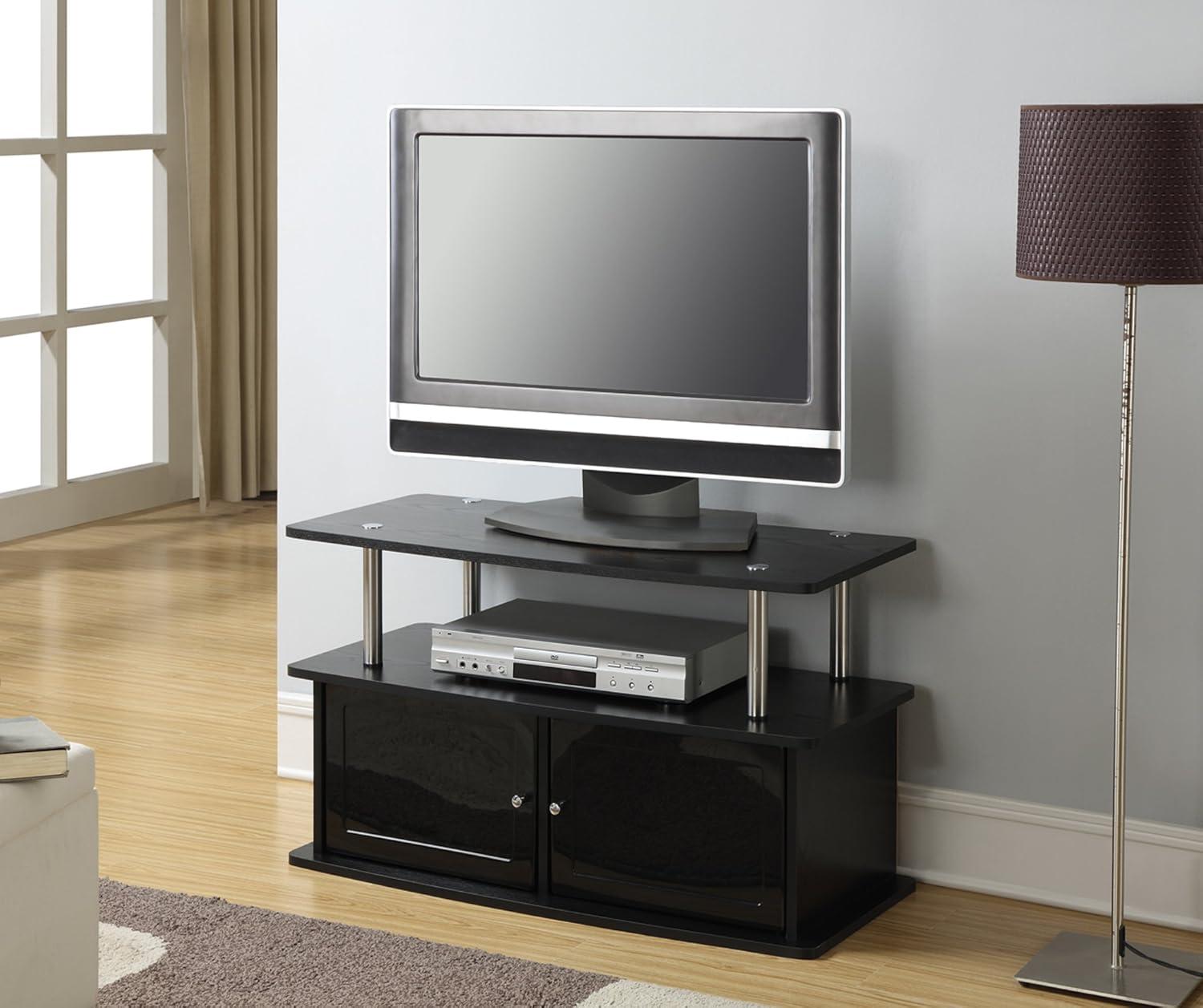 Convenience Concepts Designs2Go" TV Stand with Two Cabinets, for TVs up to 36", Black