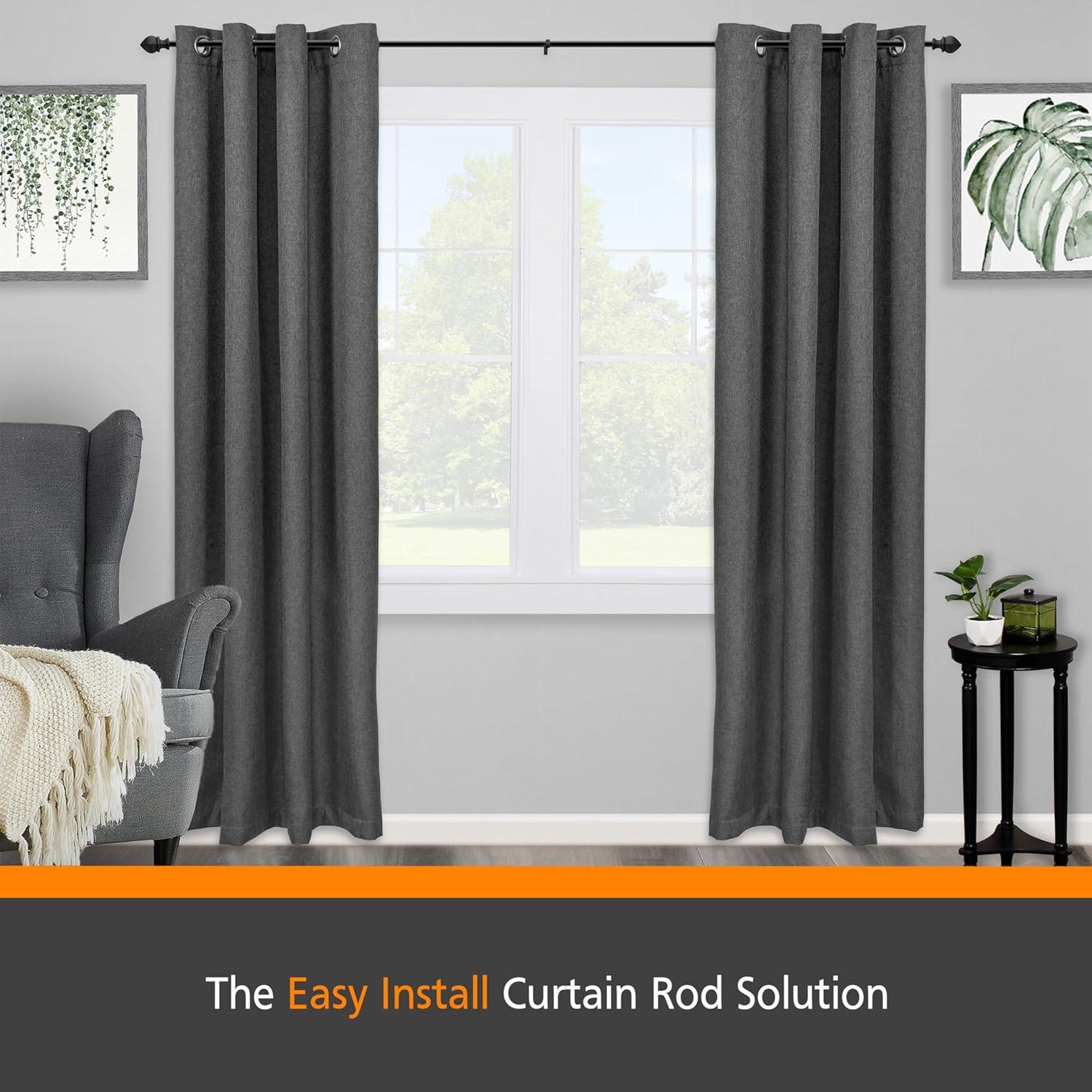Kenney Steel Overall Width Single Curtain Rod