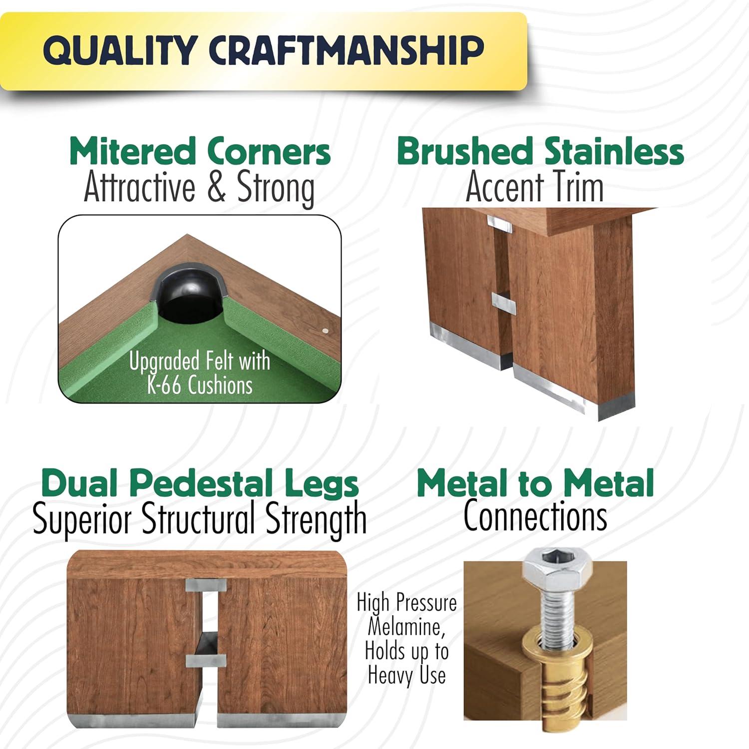 Freetime Fun 7 FT 3 in 1 Multi Game Pool Table with Dining Top Pool Table Ping Pong Table Combo, Includes Pool Table Accessories and Tennis Paddles - SKU RB5900A