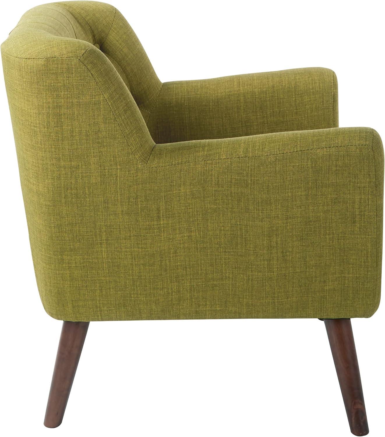 OSP Home Furnishings Mill Lane Chair in Green Fabric with Coffee Legs