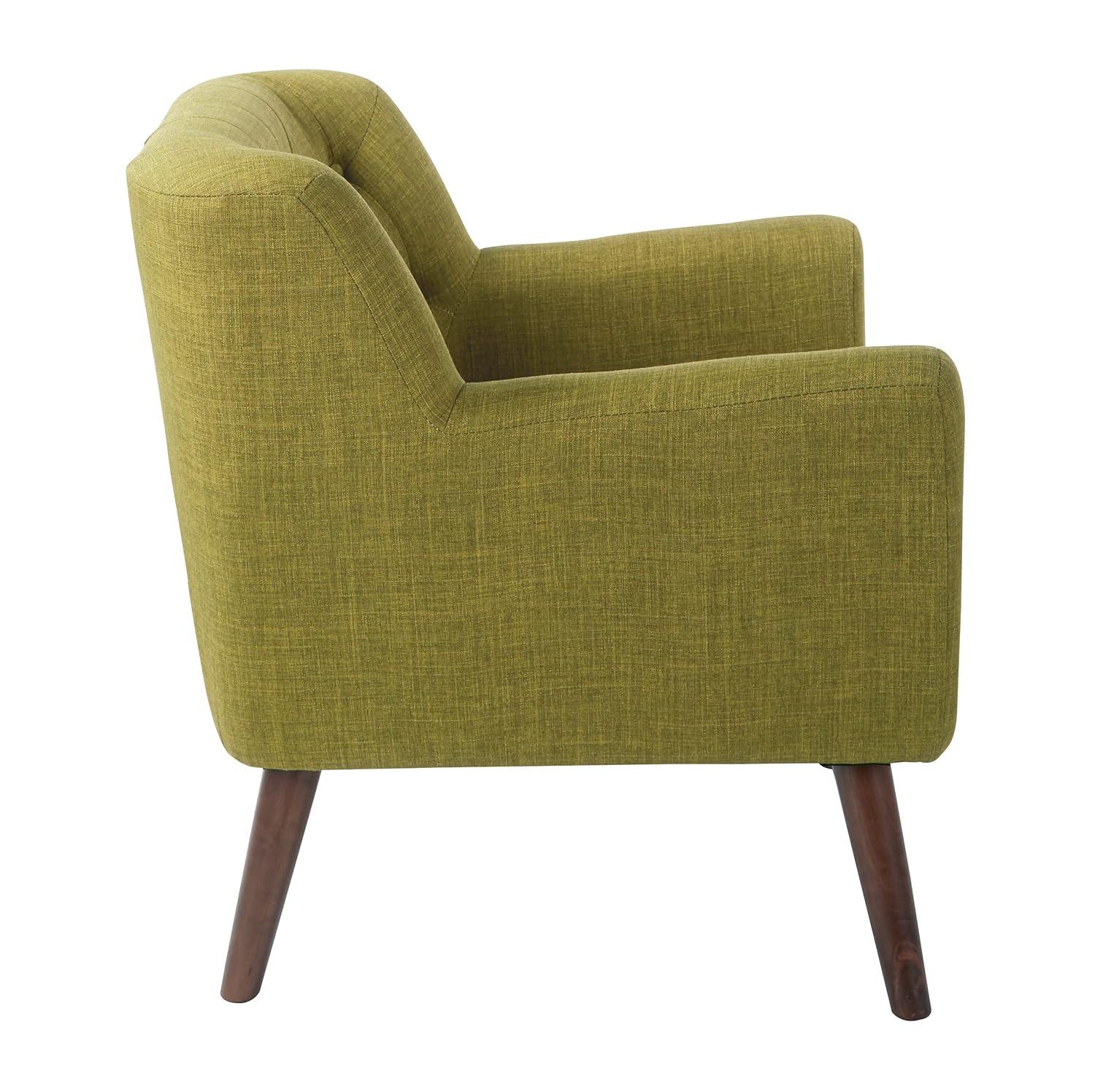 Mill Lane Chair with Coffee Legs Green - OSP Home Furnishings: Upholstered Polyester, Mid-Century Modern