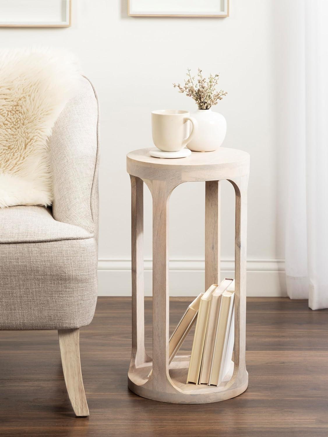 Kate and Laurel Dahl Wood Drink Table, 12x12x23, White