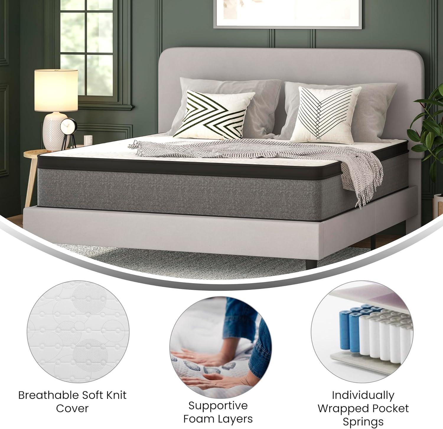 Capri King Gray Eurotop Innerspring Adjustable Bed Mattress