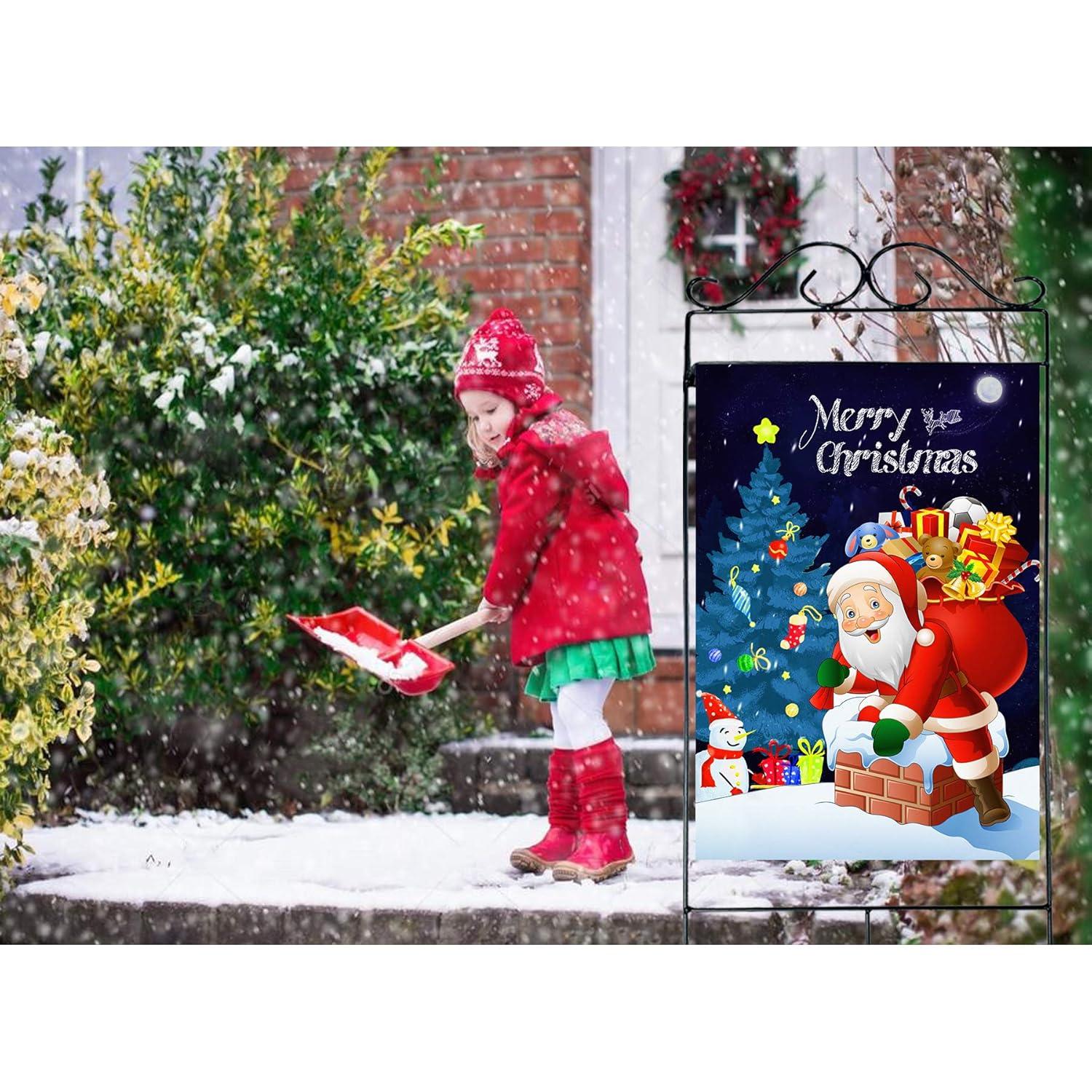 Ornament Collection Double Sided 40'' H x 28'' W Polyester Christmas House Flag