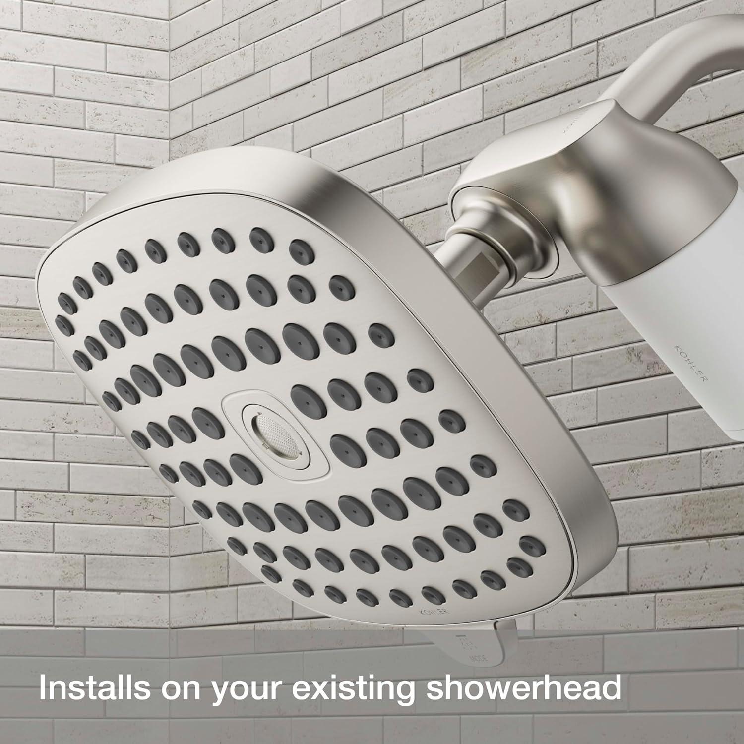 Vibrant Brushed Nickel Wall Mounted Shower Filter Attachment