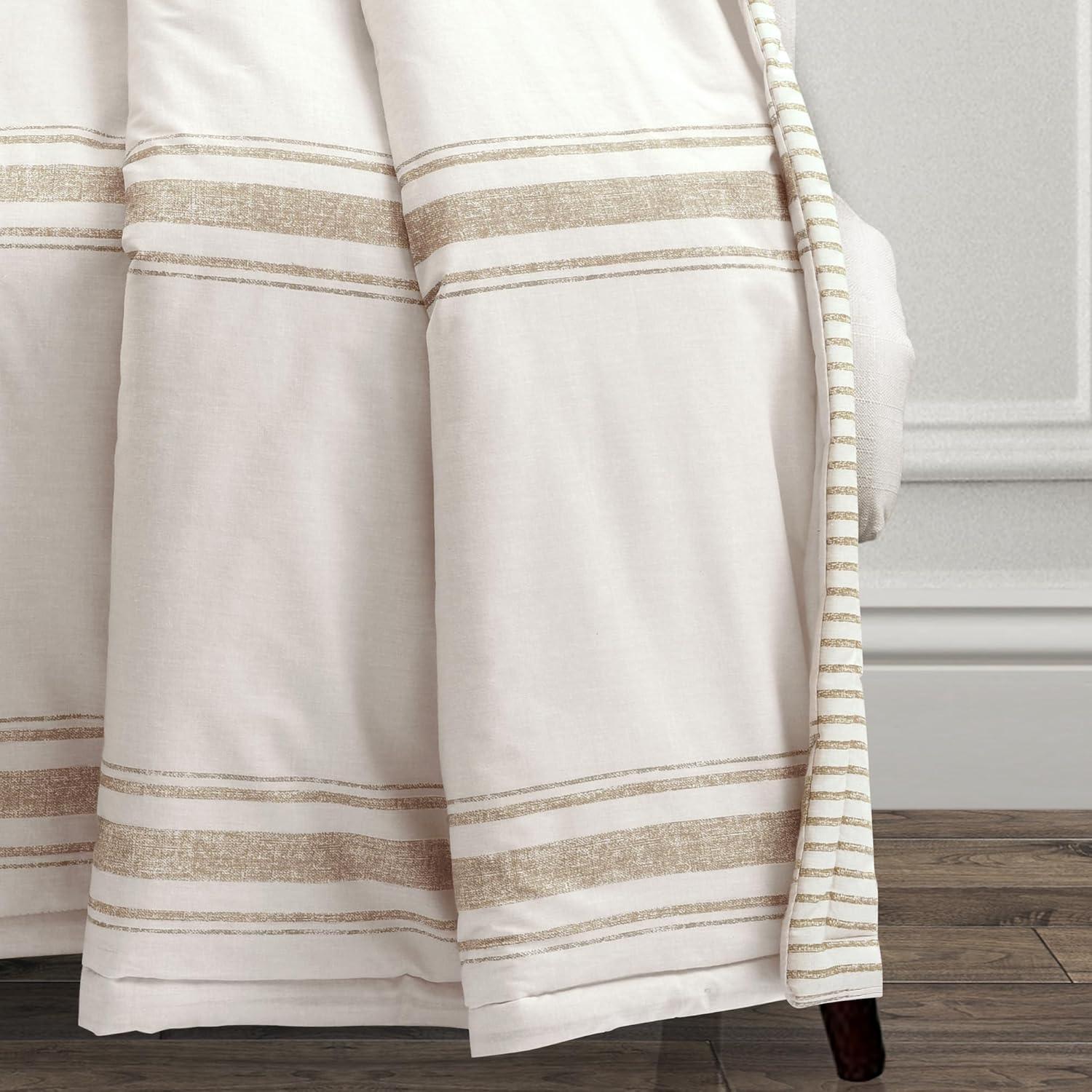 50"x60" Farmhouse Striped Throw Blanket Neutral - Lush Décor