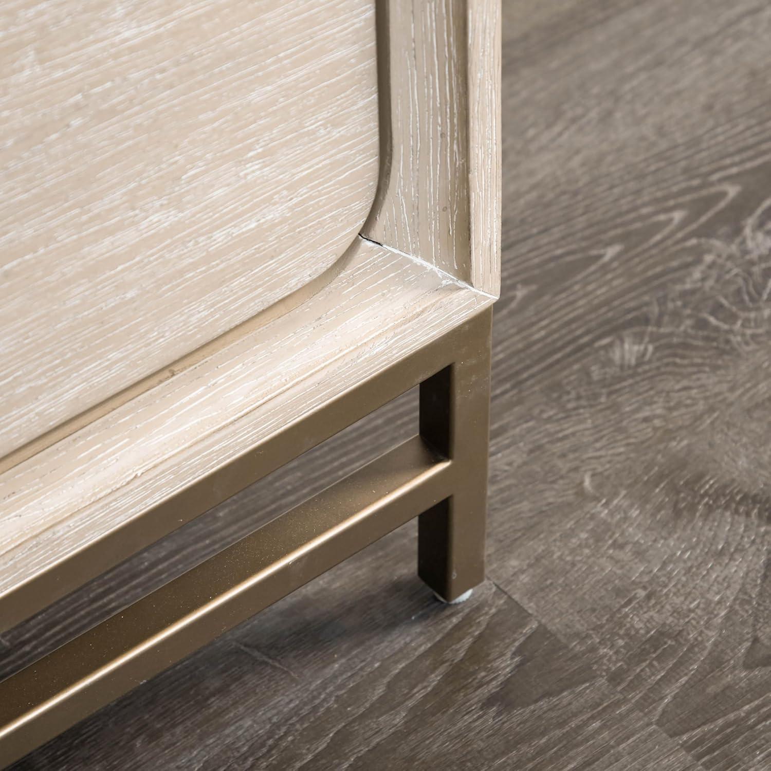 HOMES: Inside + Out 3pc Queen Neovesi Platform Bedroom Set Boho with 2 Nightstands Oak