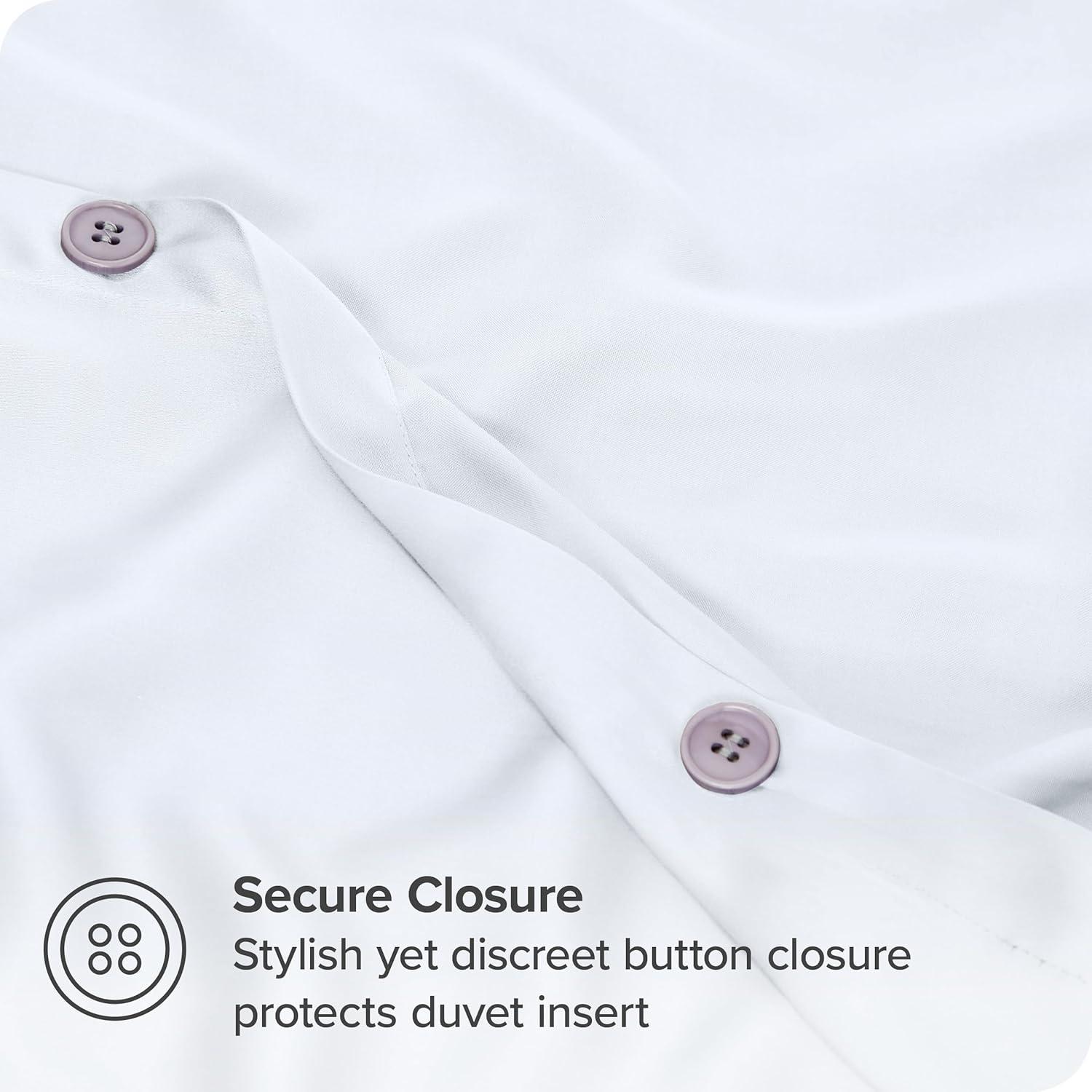 Twin/Twin XL White TENCEL™ Lyocell Duvet Cover Set by Bare Home