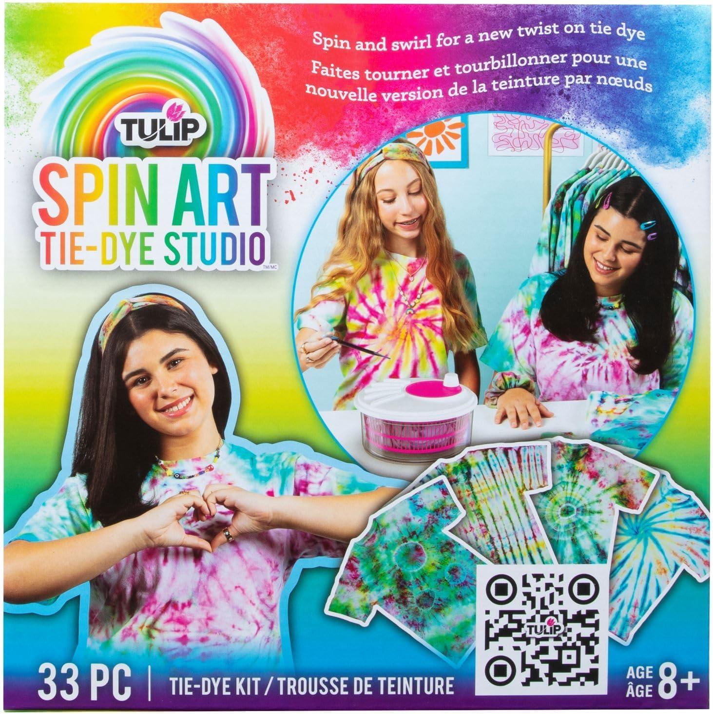 Tulip One-Step Tie-Dye Spin Art Kit, Fashion DIY with Fabric Dye, Fun Activity for All, Vibrant Classic Colors, Kids Age 8+