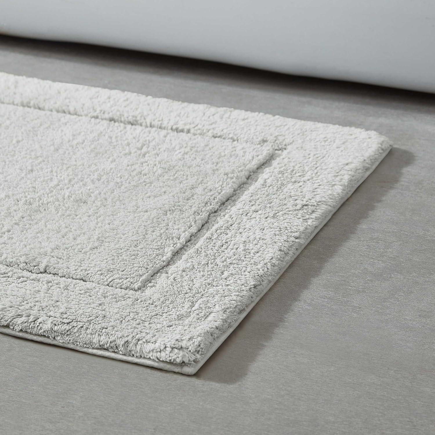 Silver Grey Cotton Tufted Bathroom Rug, 24" x 40"
