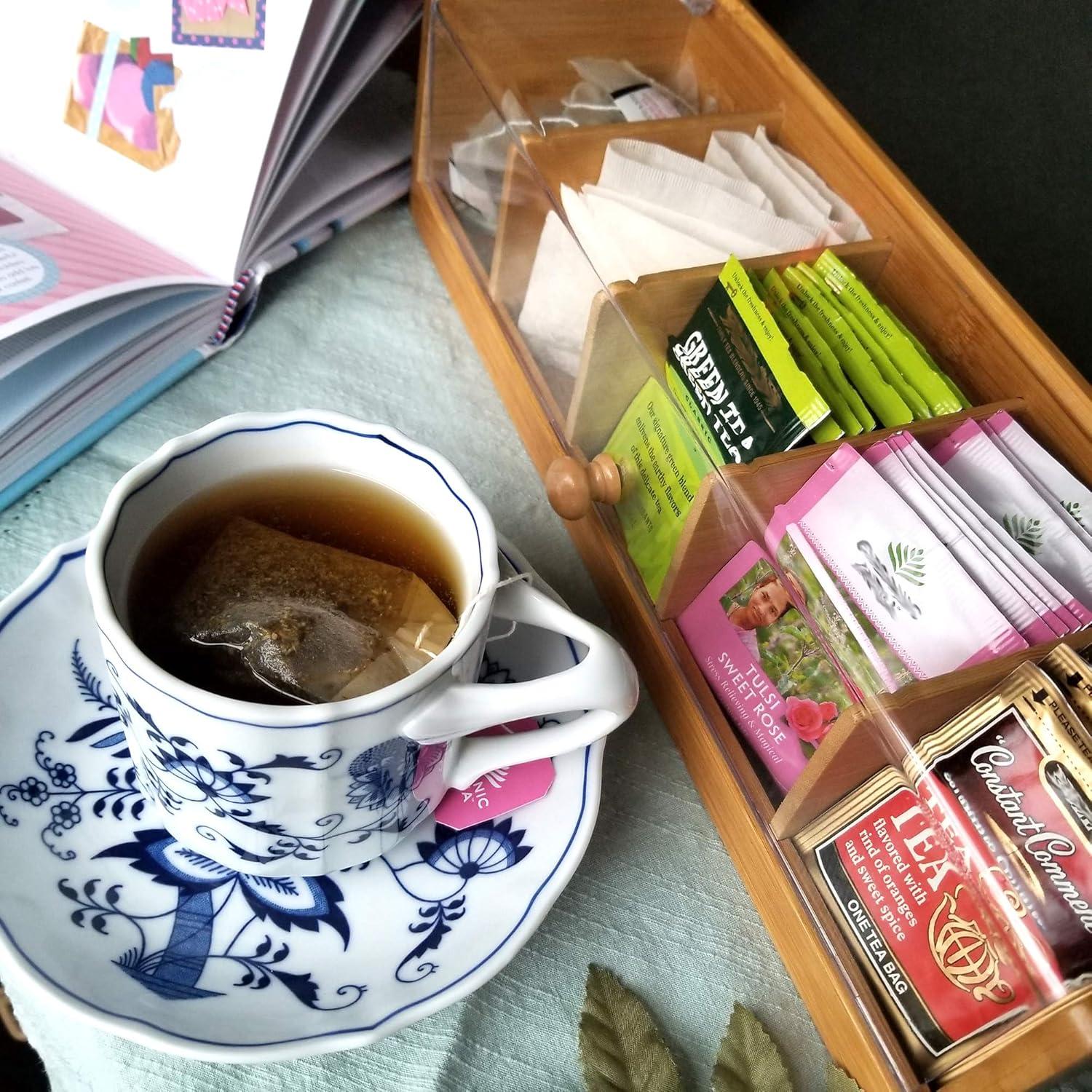 Lipper Bamboo 5-section Tea Box With Acrylic Cover