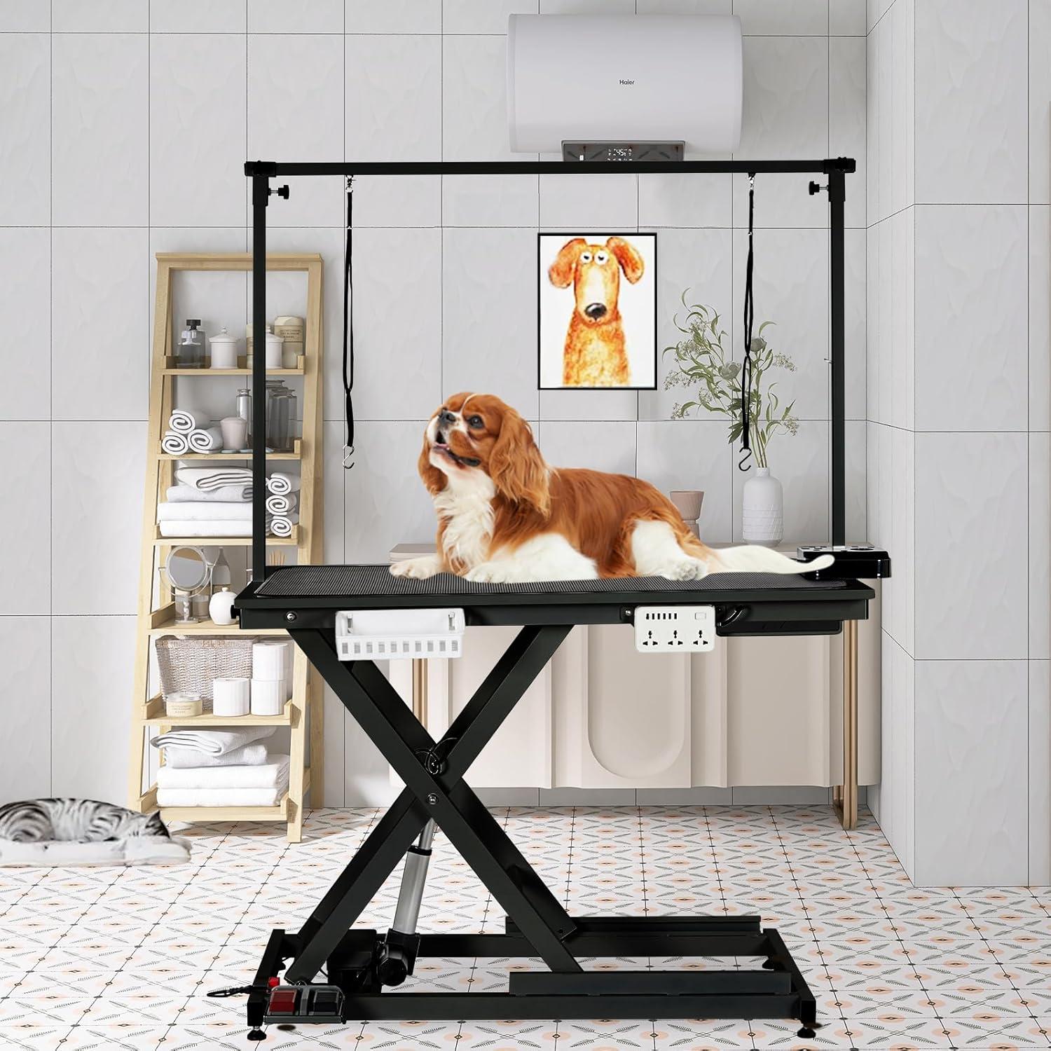 babevy 50'' Electric Dog Grooming Table, Heavy Duty, Height Adjustable Pet Grooming Table | Wayfair
