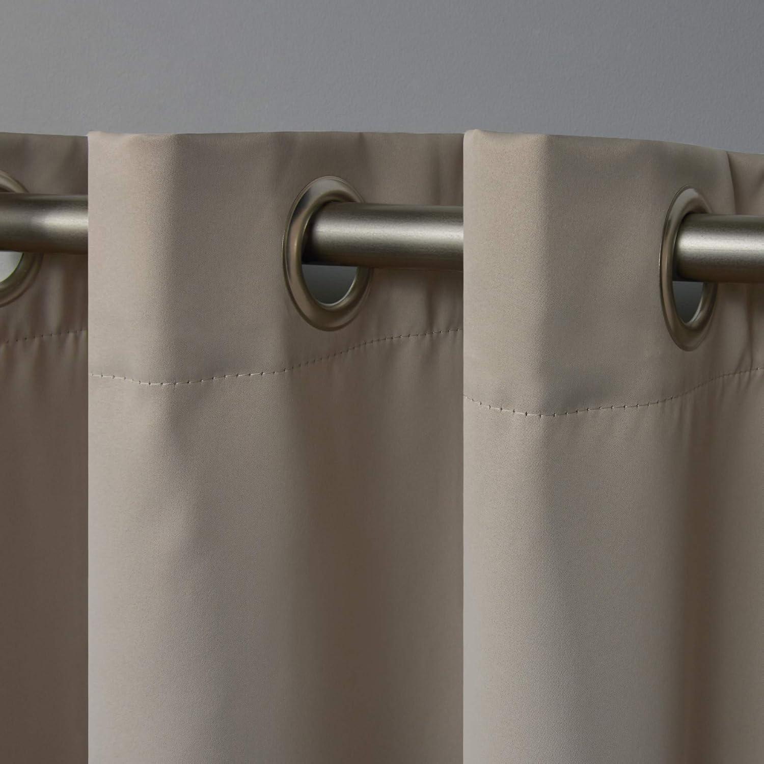 Exclusive Home Academy Total Blackout Grommet Top Curtain Panel Pair, 52"x96", Linen