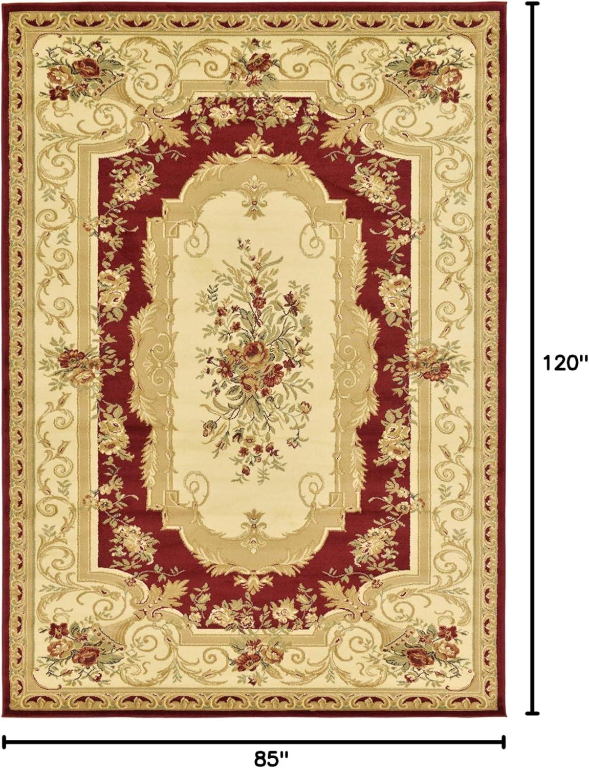 Rugs America Faith 2513-RED Aubusson Red European Traditional Red Area Rug, 7'10"x10'10"