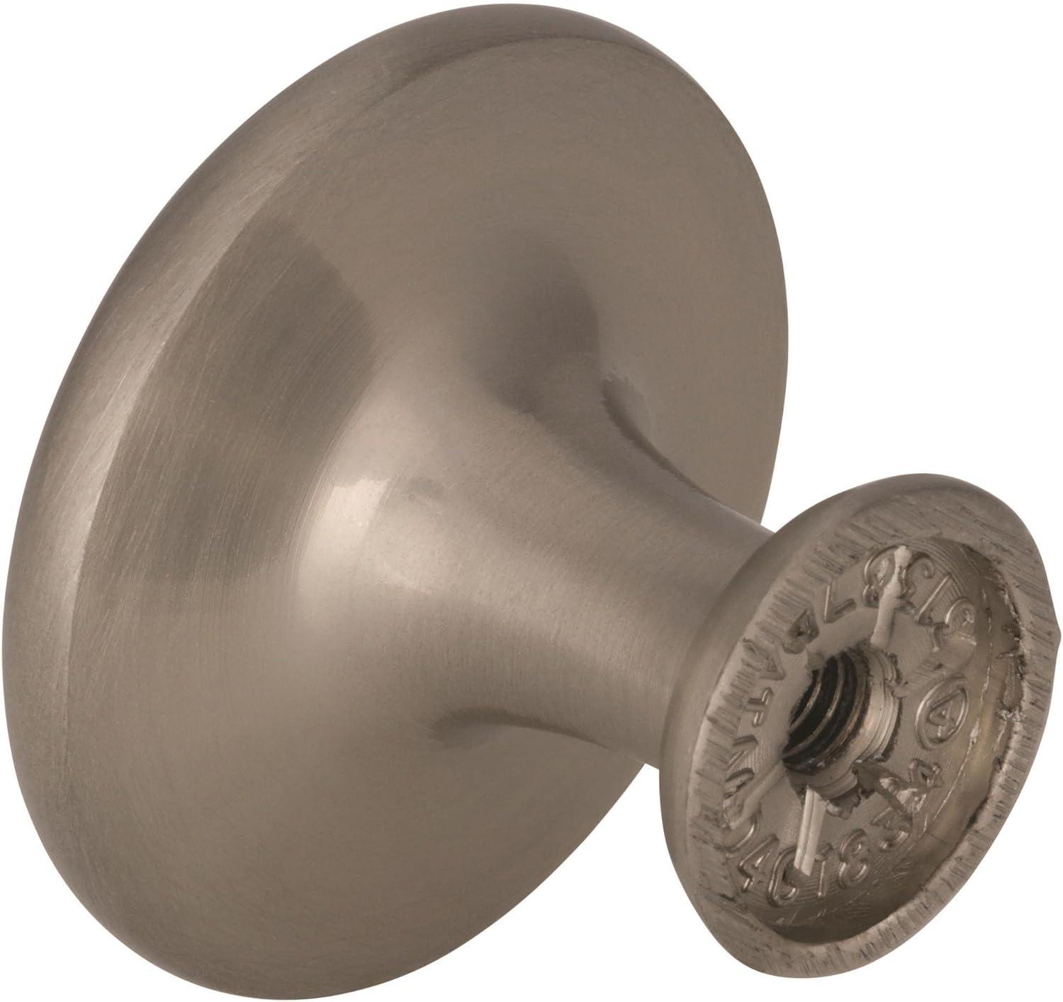 Satin Nickel Round Cabinet Knob with Mounting Hardware