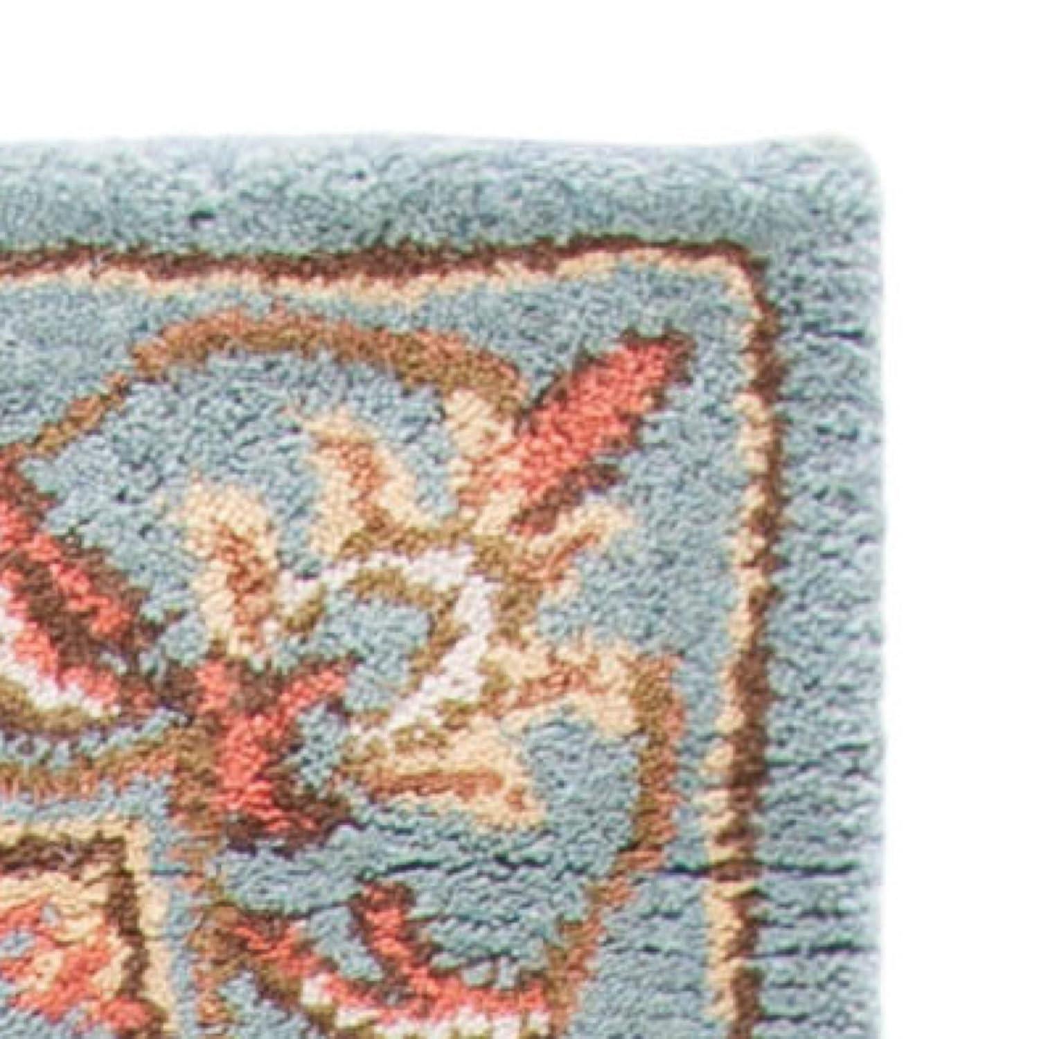 SAFAVIEH Heritage Leinster Traditional Wool Area Rug, Blue, 8' x 8' Square