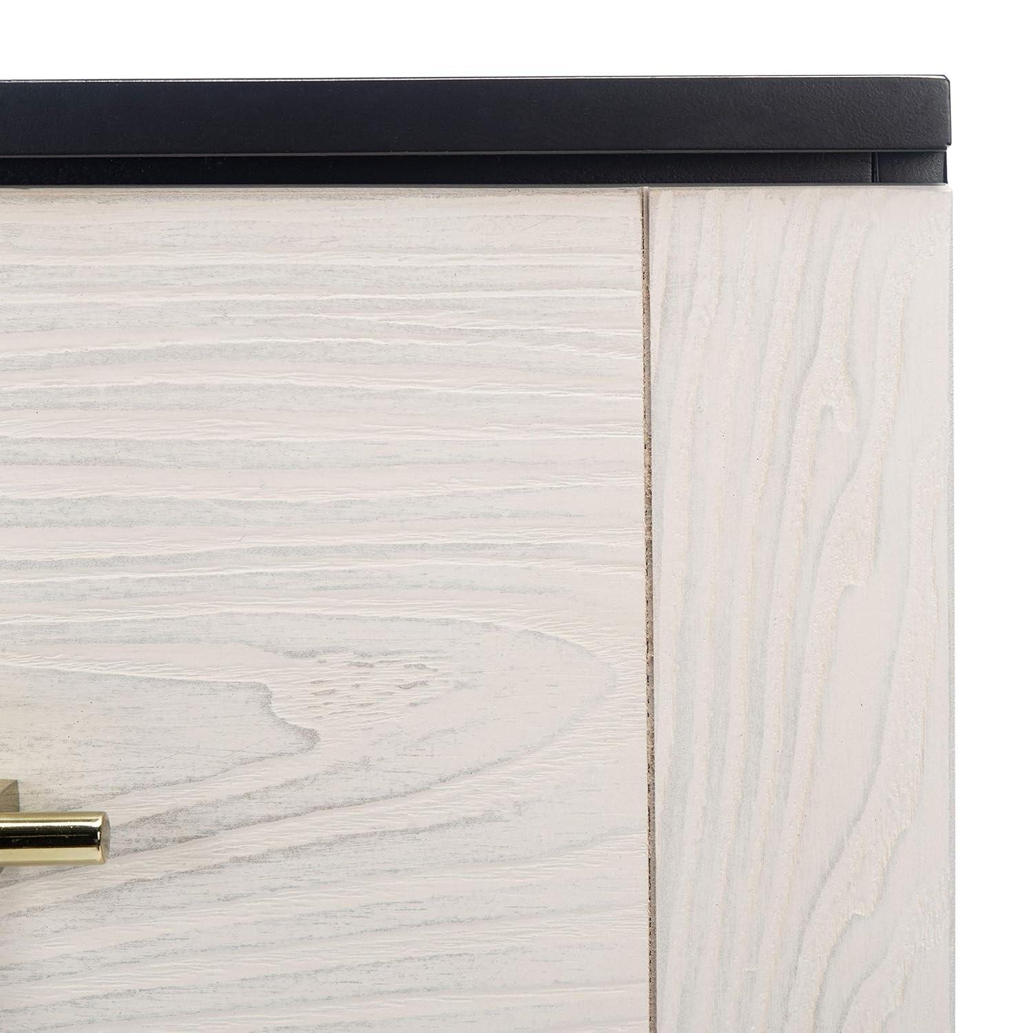 SAFAVIEH Genevieve Mid-Century Retro 3 Drawer Dresser, Black/White Washed (36 in. W x 18 in. D x 36 in. H)
