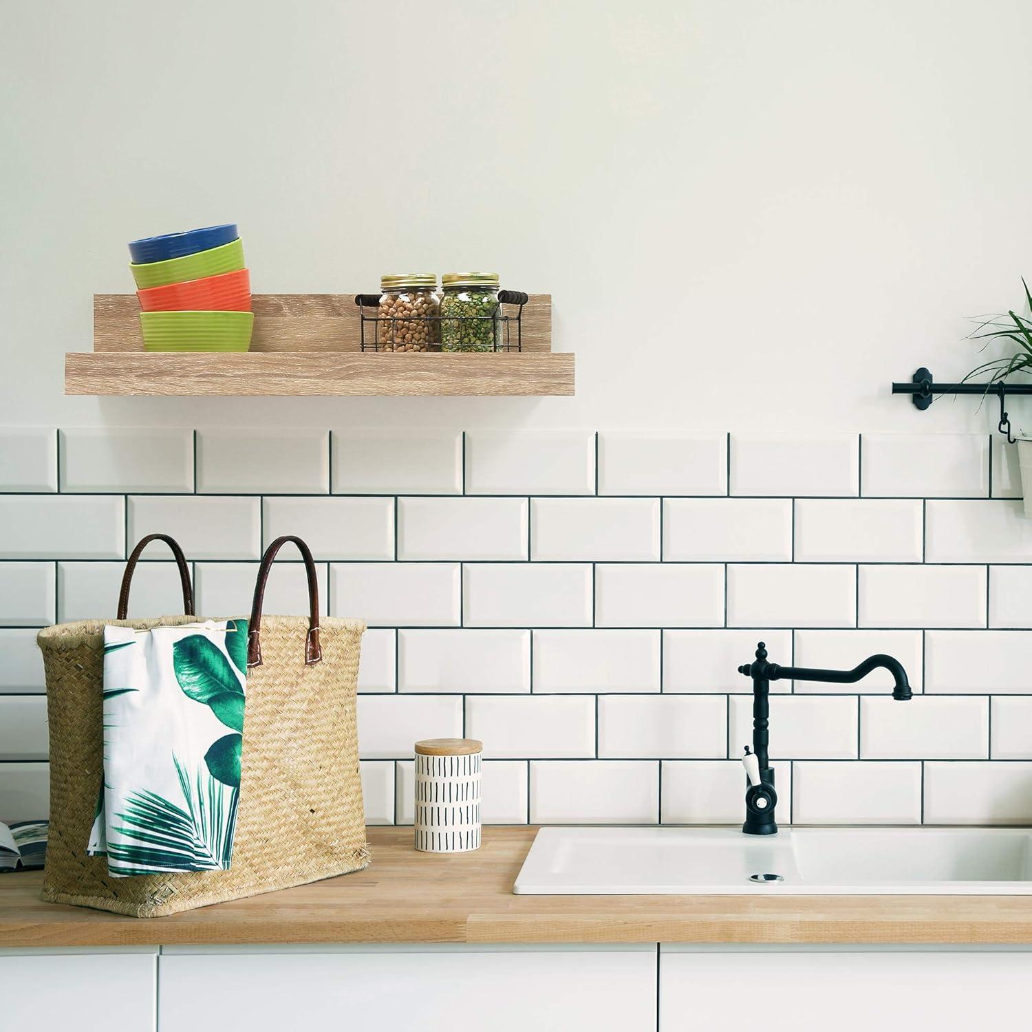 72" Picture Ledge Wall Shelf Driftwood Gray - InPlace: Modern Photo Display, MDF Floating Ledge