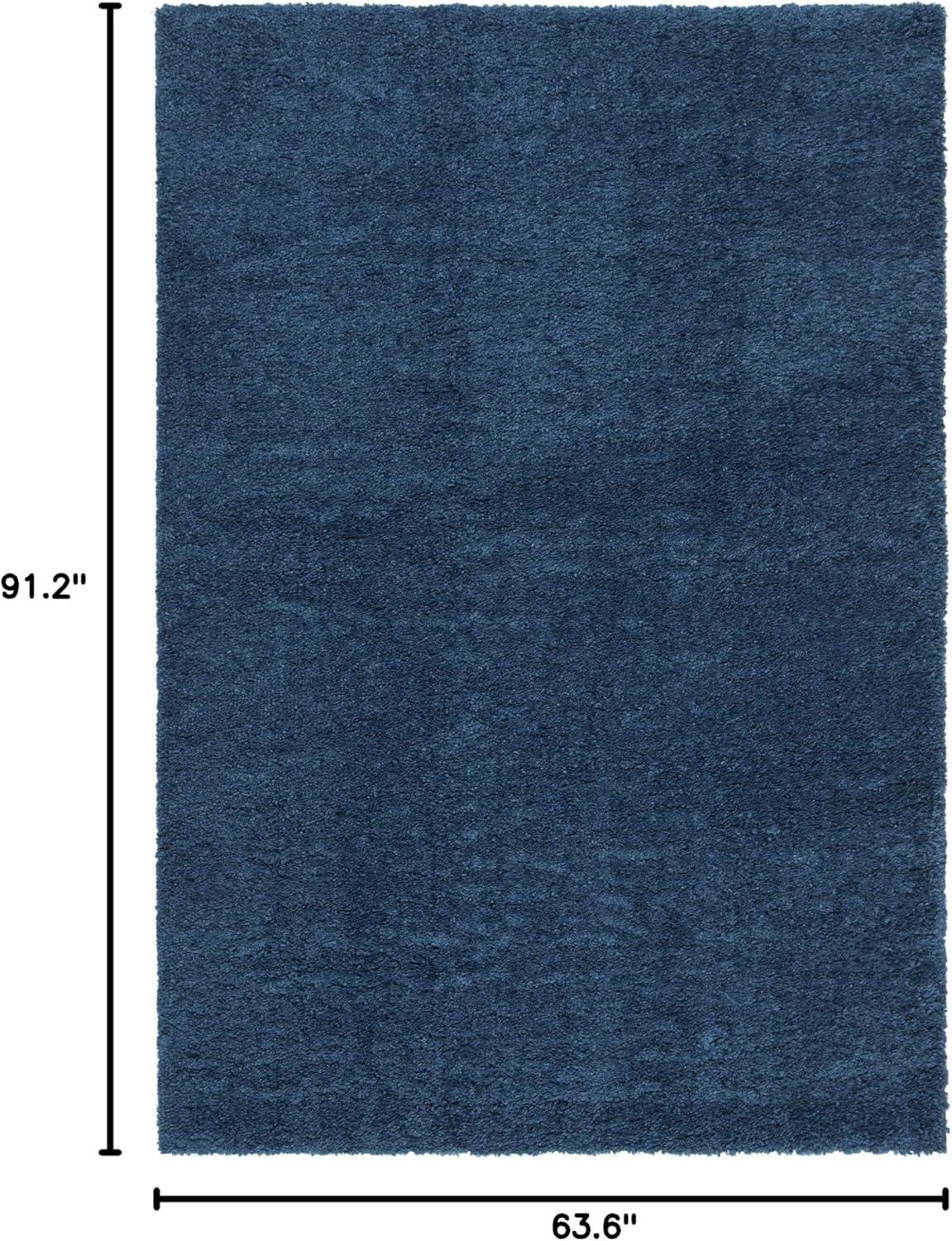 August Shag 900 AUG900 Power Loomed Indoor Area Rug - Navy - 5'3"x7'6" - Safavieh
