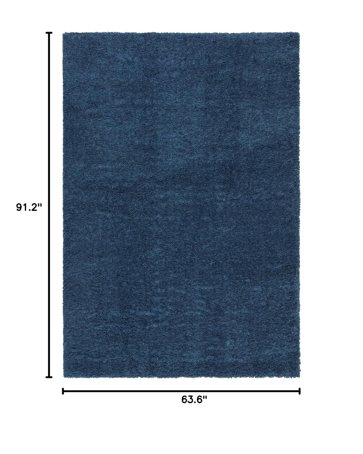 August Shag 900 AUG900 Power Loomed Indoor Area Rug - Navy - 5'3"x7'6" - Safavieh