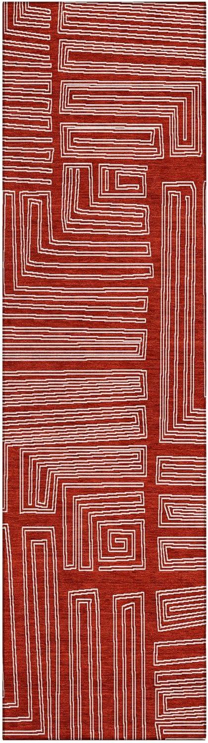 Machine Washable Indoor/Outdoor Chayden ACN1045 Red Rug