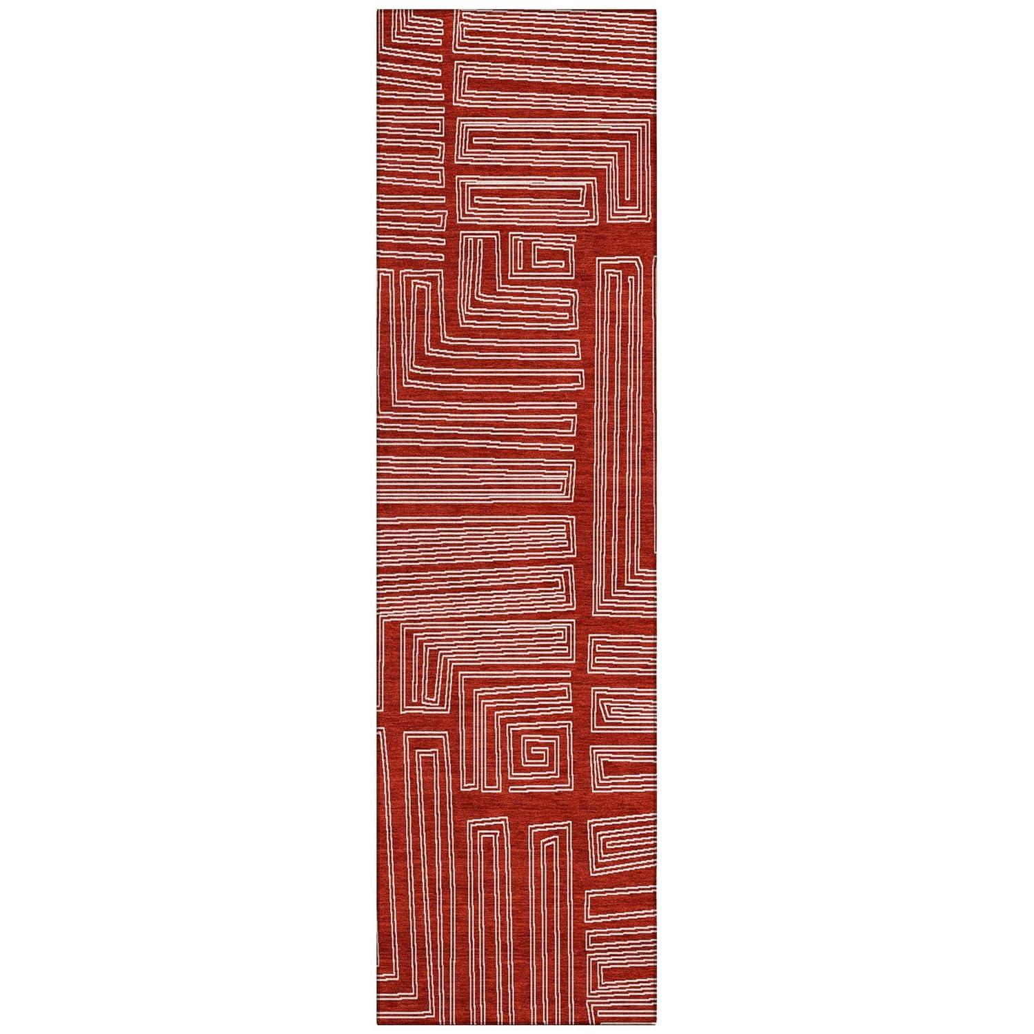 Machine Washable Indoor/Outdoor Chayden ACN1045 Red Rug