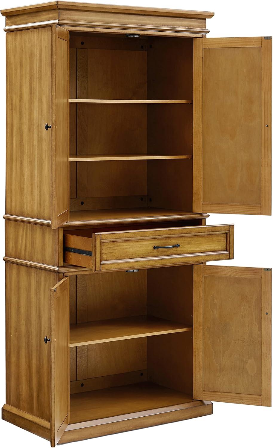 Parsons Pantry Storage Wood/Mahogany - Crosley: Adjustable Shelving, Drawer, Traditional Style