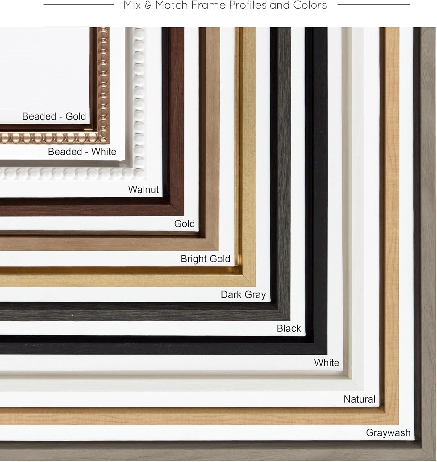 Kate & Laurel All Things Decor 23"x33" Sylvie Beaded Blank Vintage Framed Canvas Wall Art Gold: Transitional Style, Beaded Plastic Frame