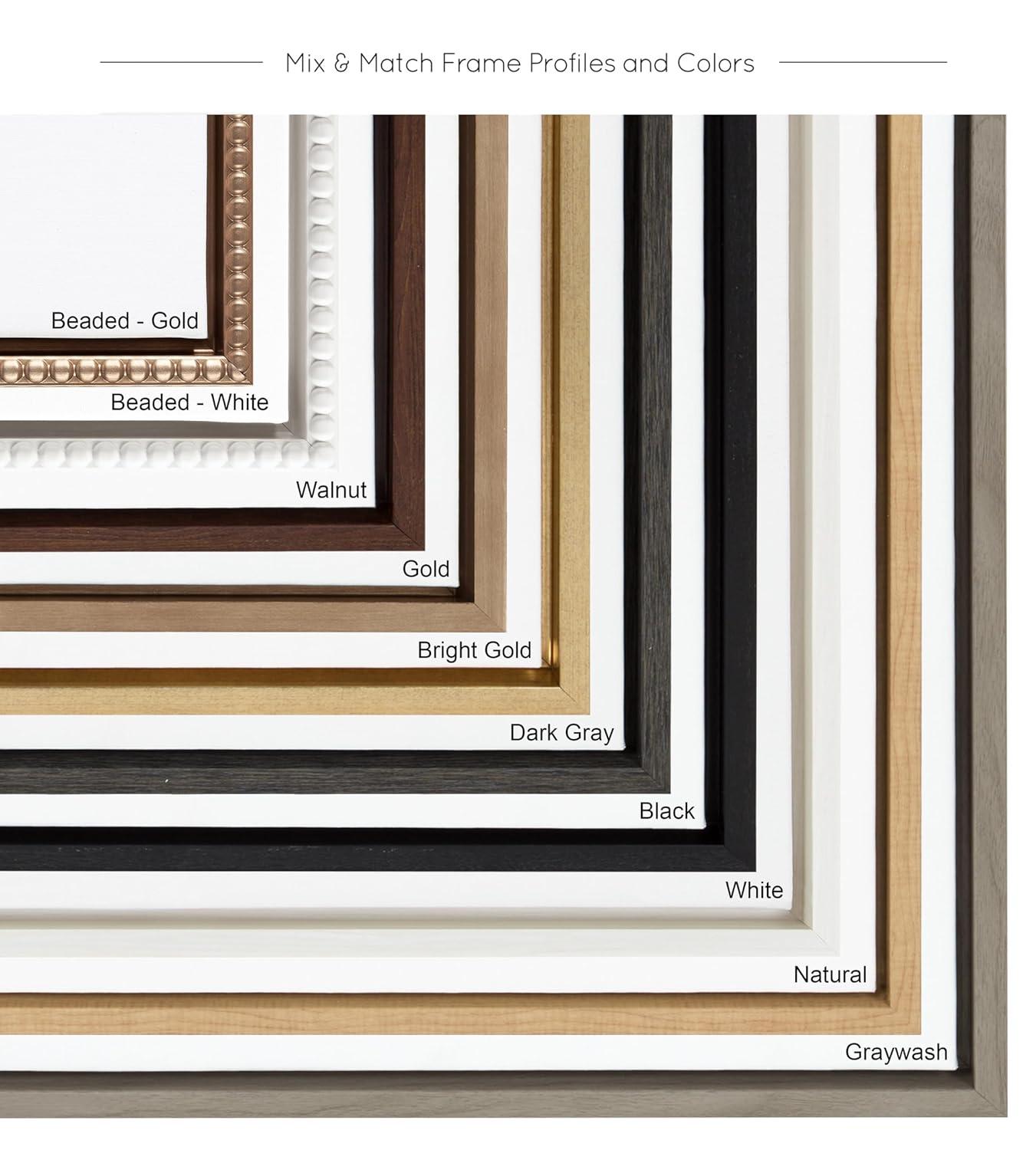 Kate & Laurel All Things Decor 23"x33" Sylvie Beaded Blank Vintage Framed Canvas Wall Art Gold: Transitional Style, Beaded Plastic Frame