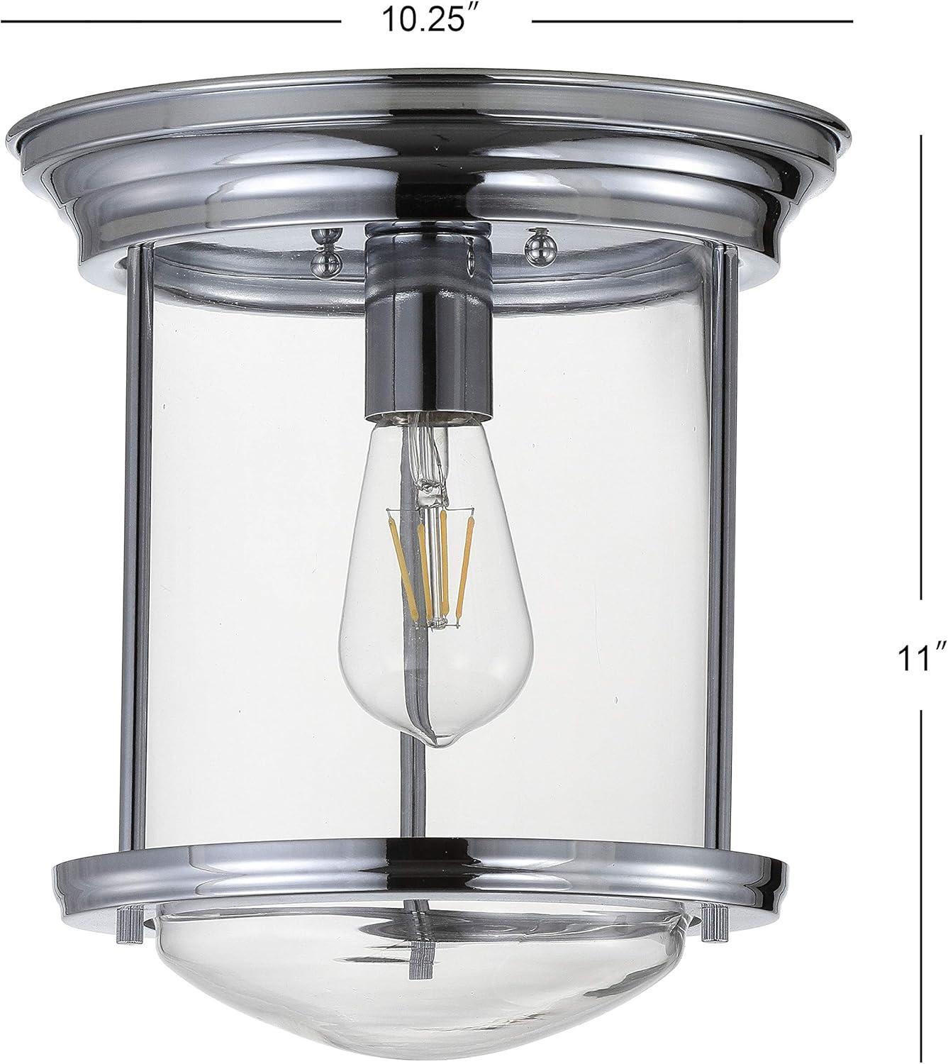 JONATHAN Y JYL7440C Savannah 10.25" Metal/Glass LED Flush Mount, Traditional,Transitional, Dimmable, 2700K Cozy Warm Light Kitchen,Hallway,Bathroom,Stairwell, Chrome
