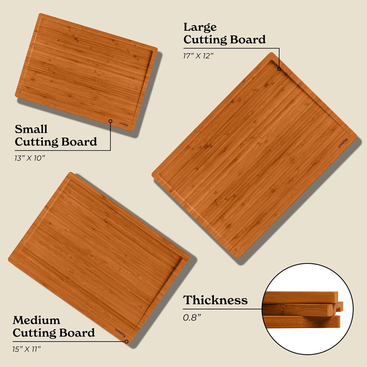 Bamboo Rectangular 3-Piece Cutting Board Set