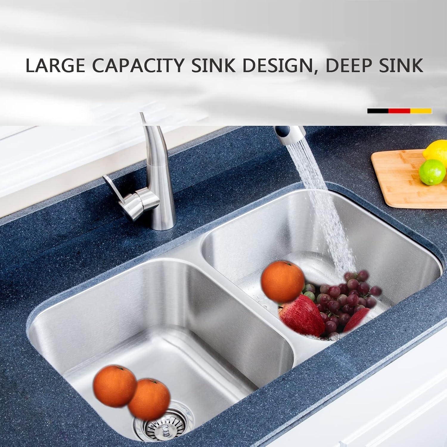 Craftsmen Series 32.5'' L Undermount Double Bowl Stainless Steel Kitchen Sink