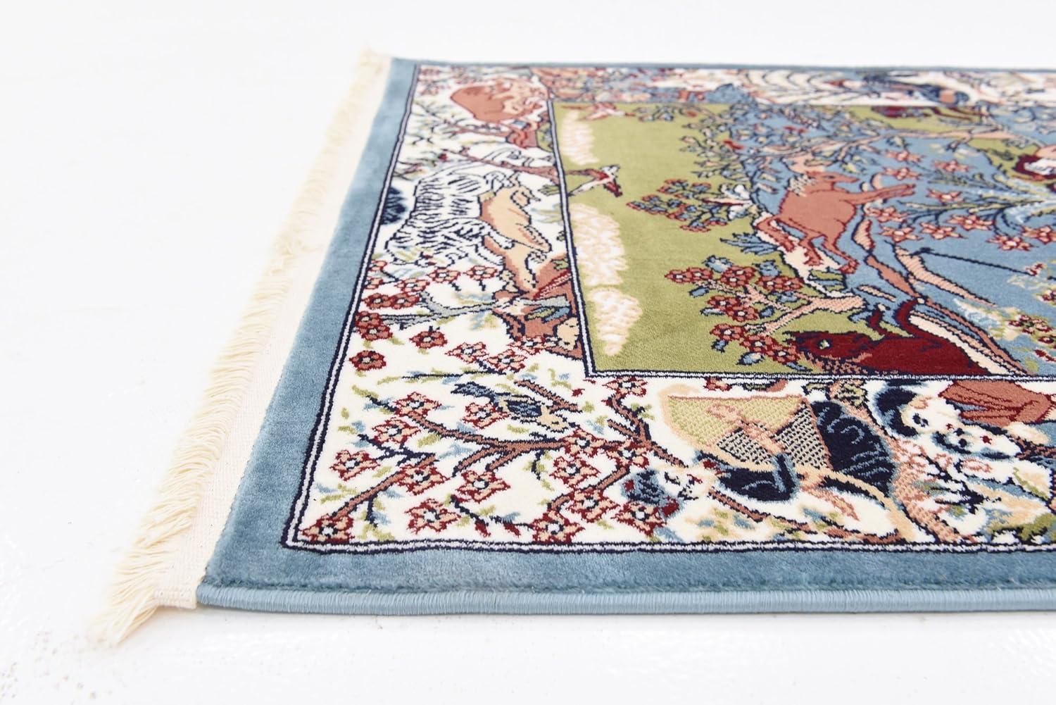 Unique Loom Narenj Rectangular Animal Traditional Area Rugs, Blue