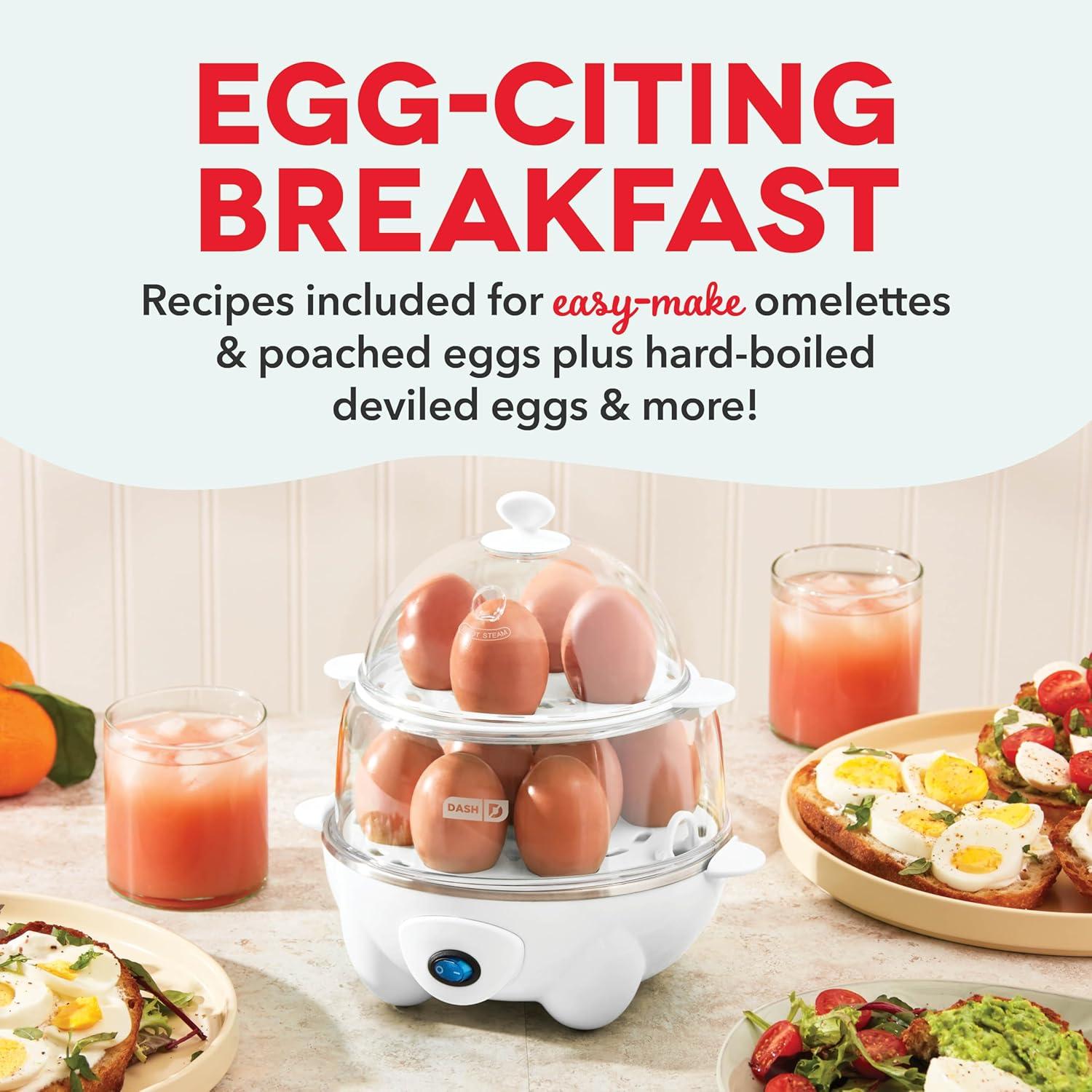 White 12-Capacity Deluxe Rapid Egg Cooker with Auto Shut Off