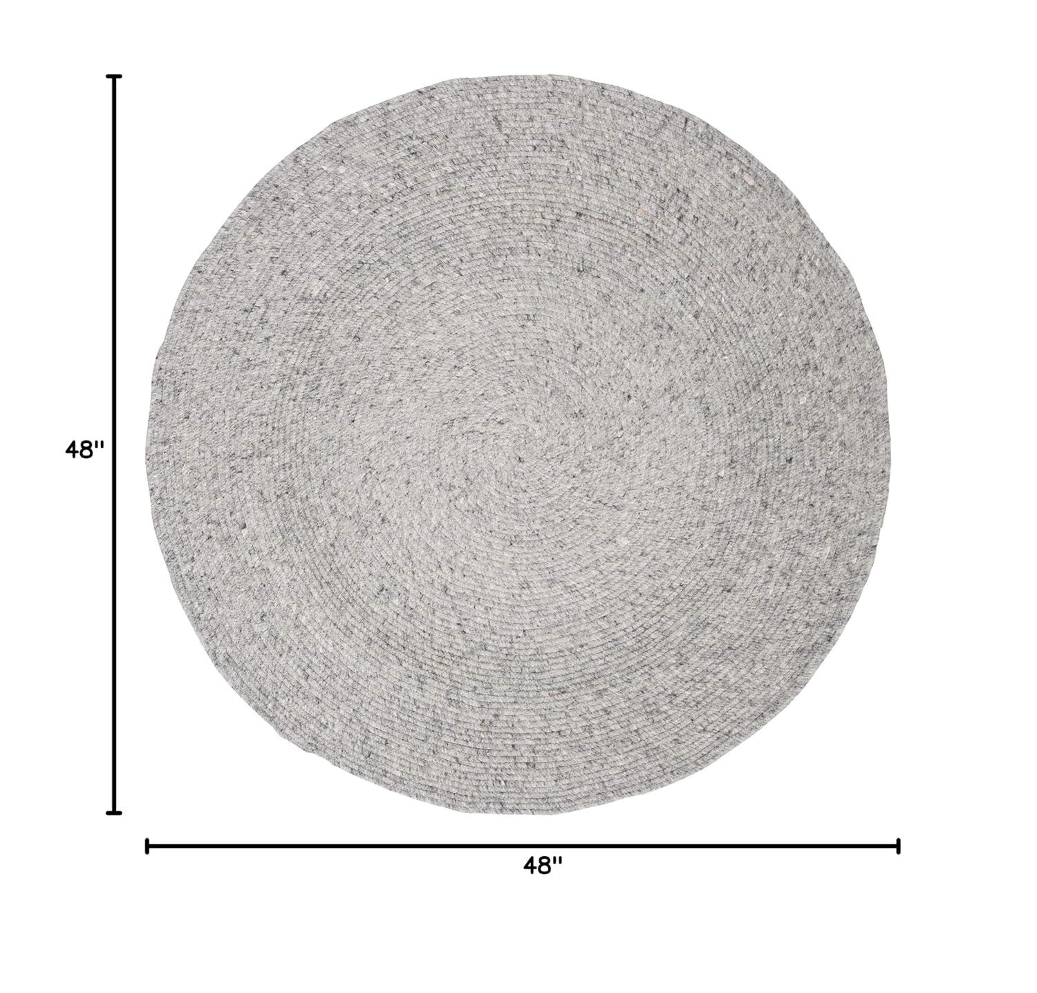Braided BRD901 Hand Woven Indoor Area Rug - Grey - 4' Round - Safavieh