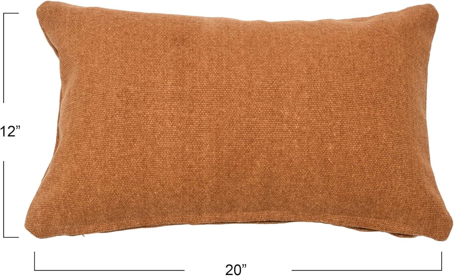 Creative Co-Op Woven Canvas Lumbar Pillow Cover