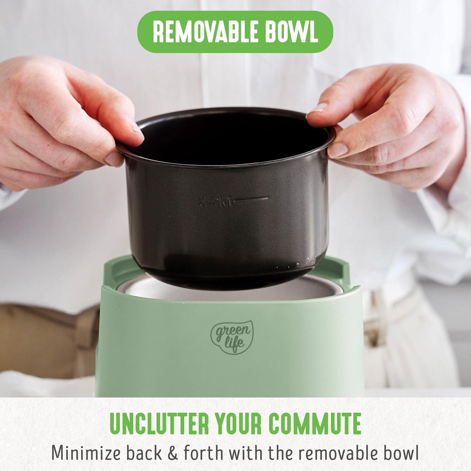 GreenLife GreenLife 20oz Electric Lunch Box Food Warmer, PFAS & PFOA-Free Ceramic, Portable, Removable Bowl