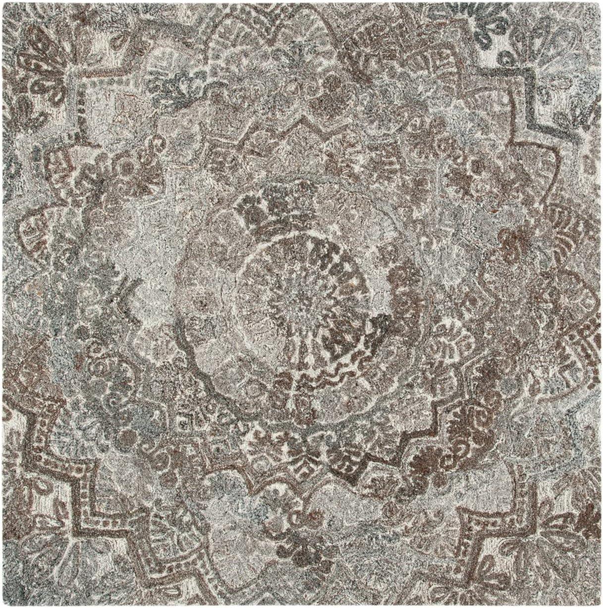 Marquee MRQ110 Hand Tufted Indoor Area Rug - Grey/Ivory - 8'x8' - Safavieh