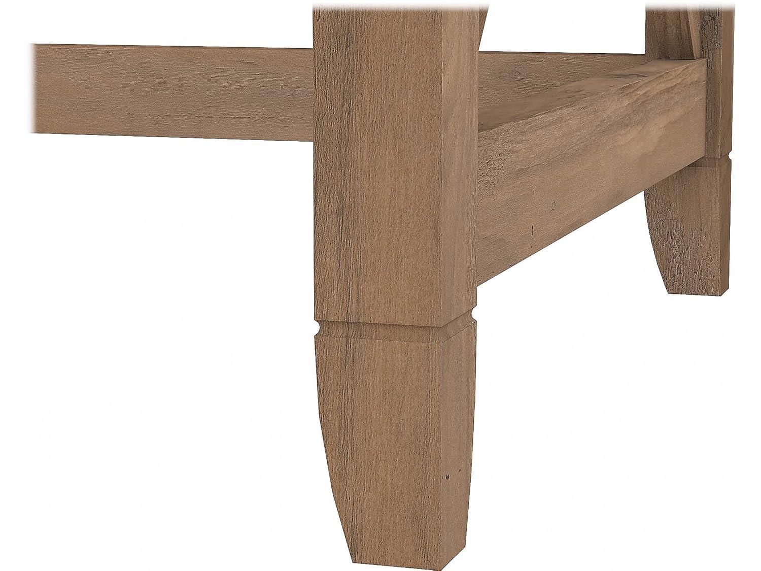 Key West L Desk with Mobile File Cabinet in Reclaimed Pine - Engineered Wood