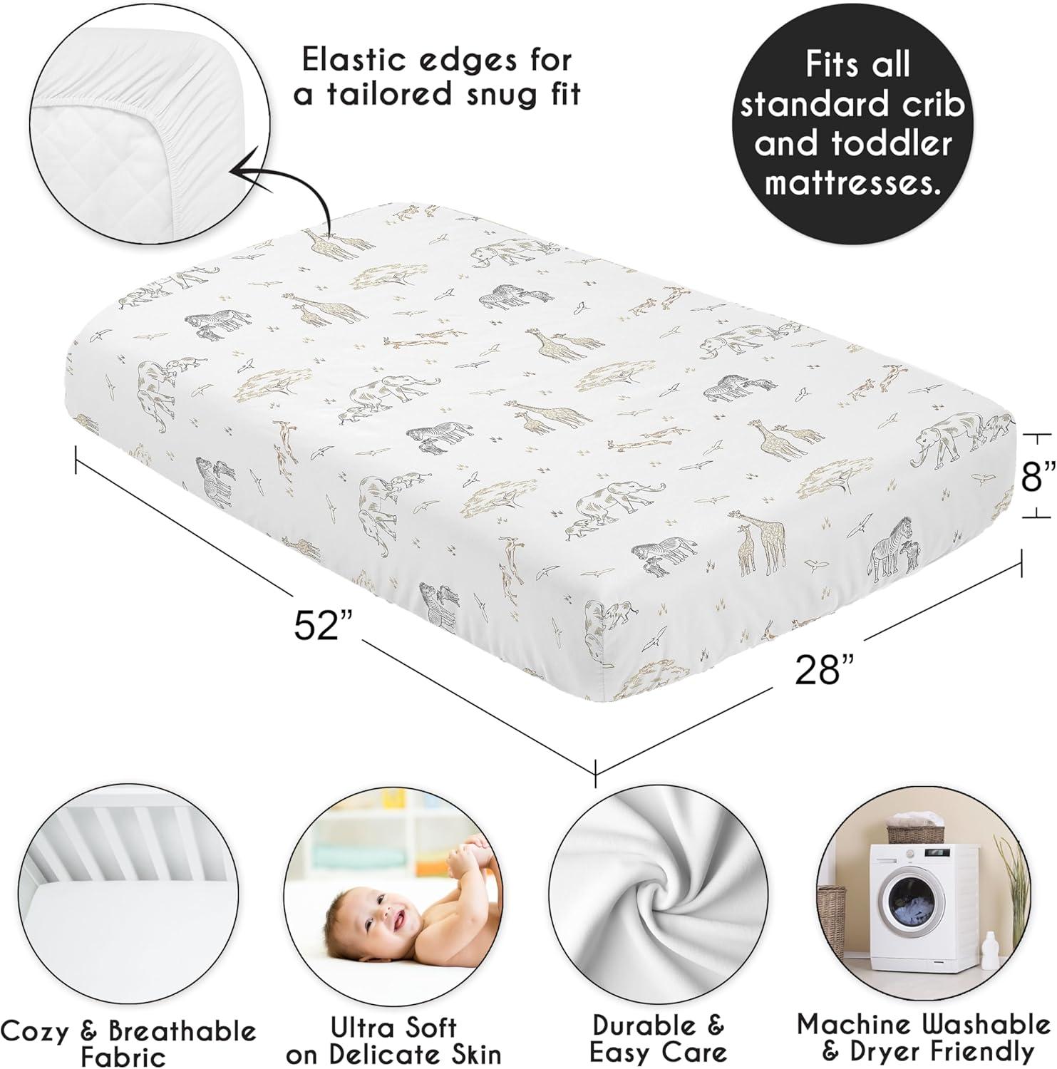 Sweet Jojo Designs Serengeti Animals Fitted Crib Sheet