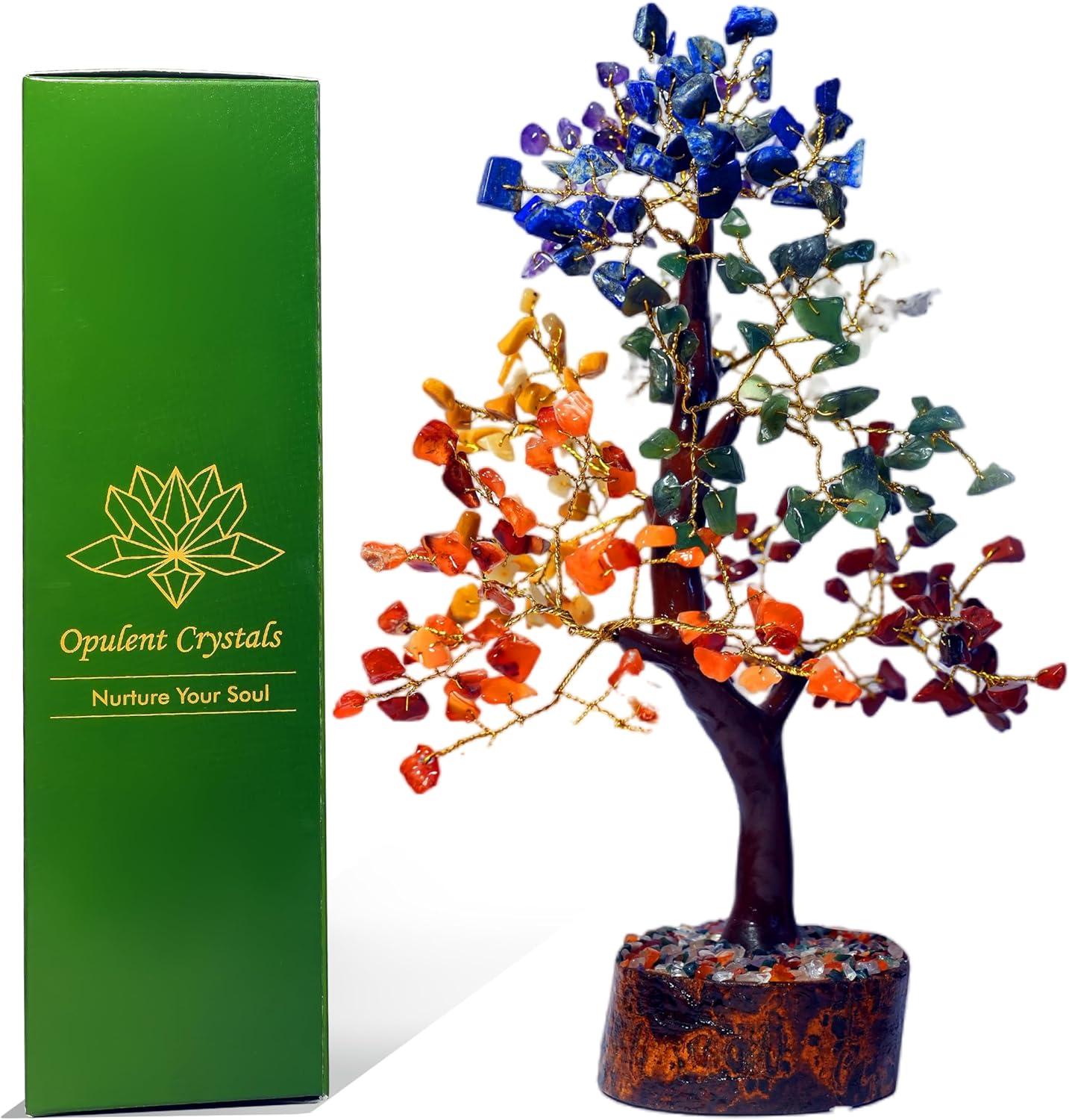 Crystal Tree Of Life 7 Chakra Healing Crystal Trees for Home Office Decoration Crystal Decor Money Bonsai Trees for Positive Energy