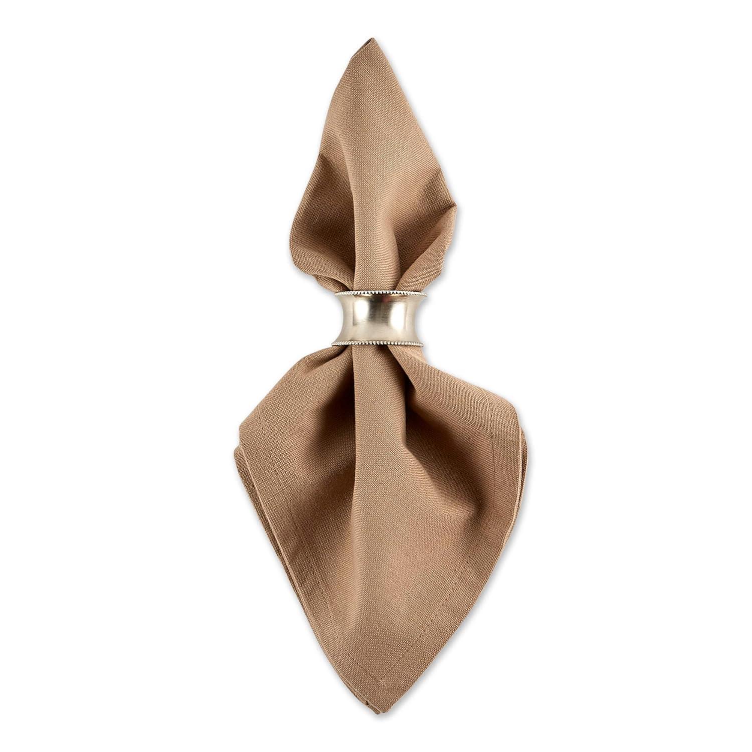 Design Imports  Solid Cotton Napkin Set 6 Piece, Stone, 20X20"