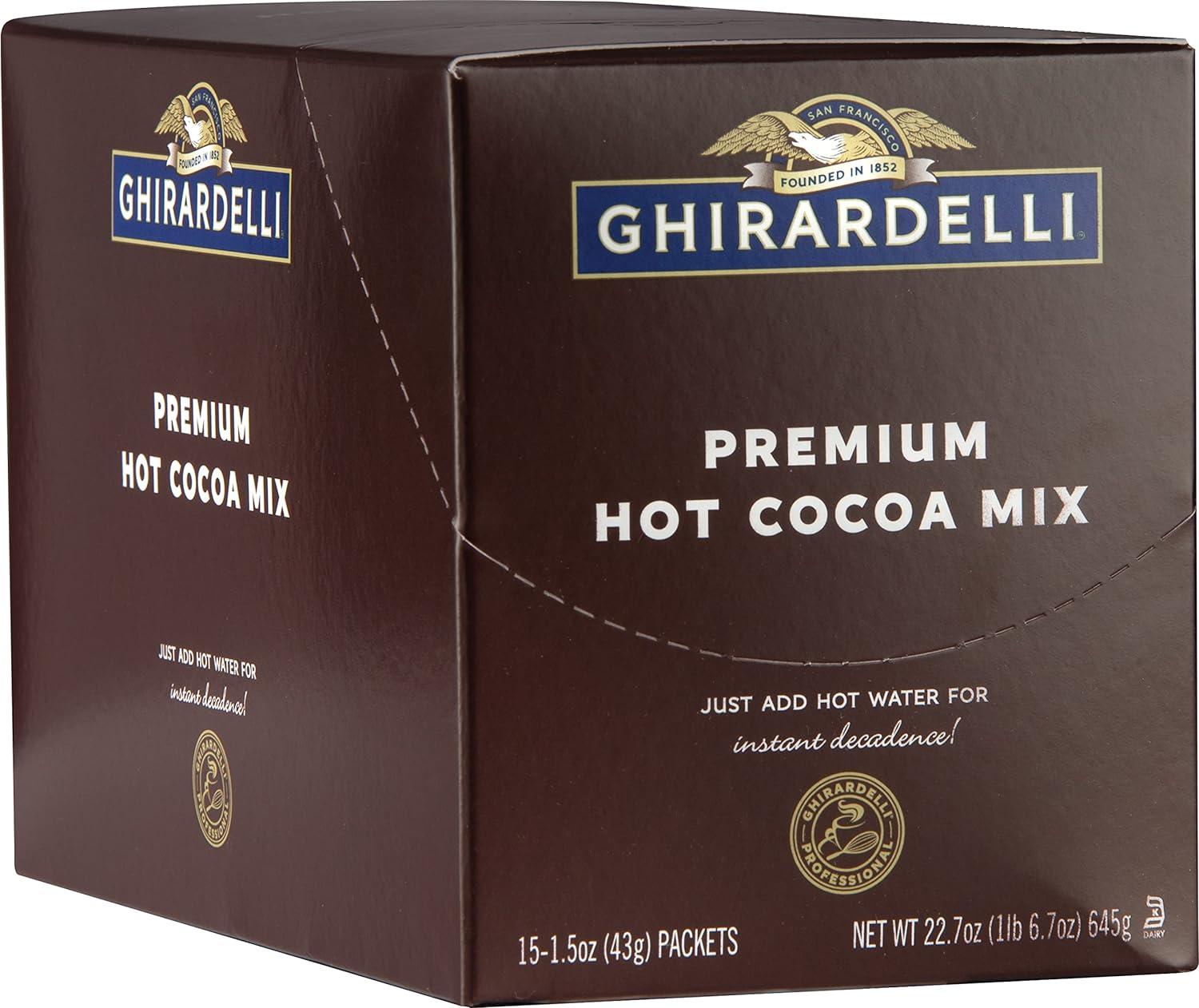 Ghirardelli Premium Hot Cocoa Envelopes, Rich chocolate, 22.7 Ounce (Pack of 15)