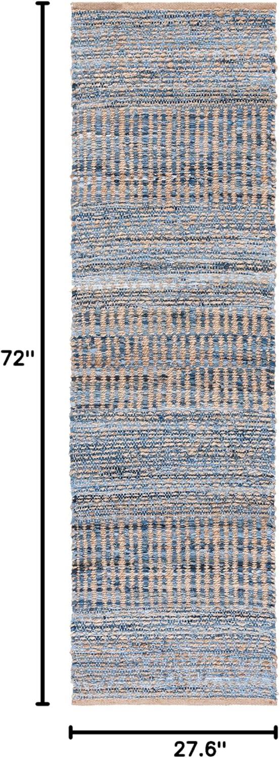 Cape Cod CAP353 Hand Woven Runner Rug - Natural/Blue - 2'3"x6' - Safavieh.