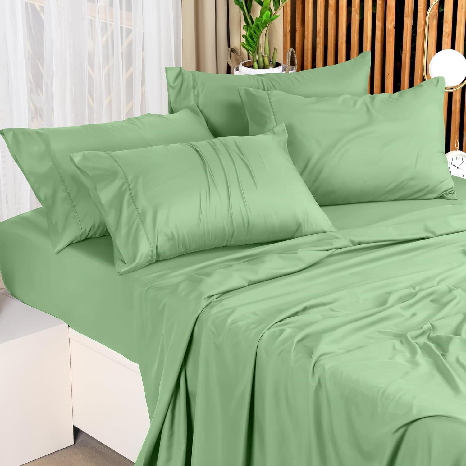 Utopia Bedding Queen Sheet Set – 4 Piece Bed Sheets for Queen Size Bed, Soft and Breathable Microfiber, Includes 1 Fitted Sheet, 1 Flat Sheet and 2 Pillowcases (Sage)